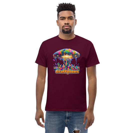 Artful Alienz Colorful Alien and UFO Men's classic tee