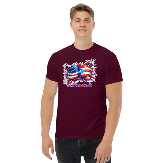 Graffytees AME-RICAN Graffiti flags US-PR Men's classic tee