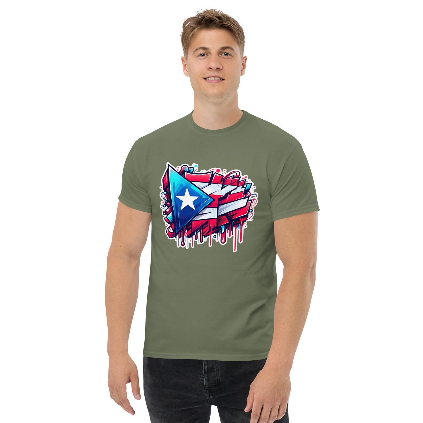 Graffytees graffiti Puerto Rican Flag Men's classic tee