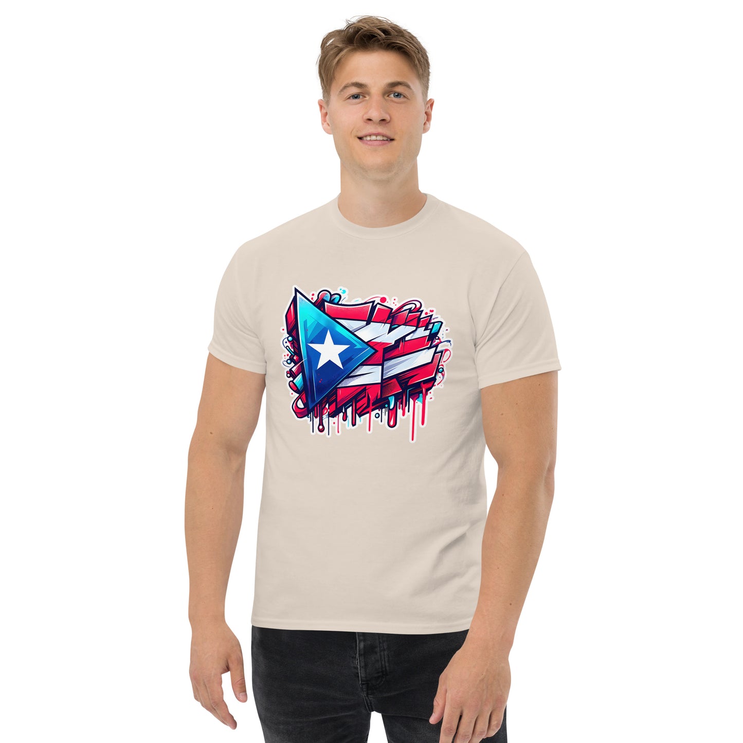 Graffytees graffiti Puerto Rican Flag Men's classic tee