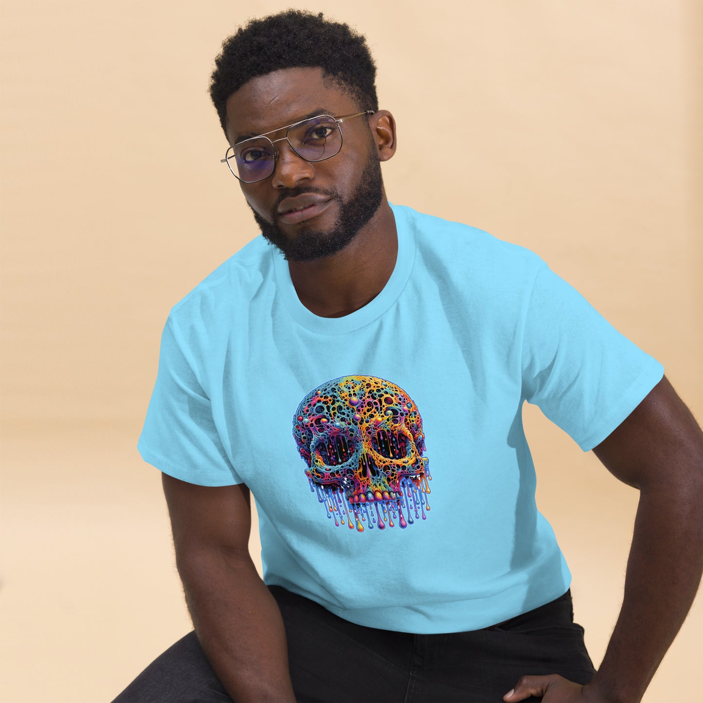 GraffyTees Colorful dripping Skull Men's classic tee
