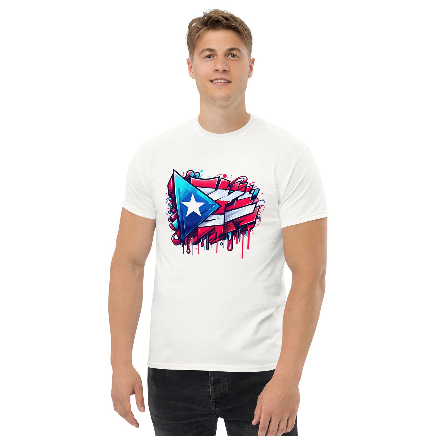 Graffytees graffiti Puerto Rican Flag Men's classic tee