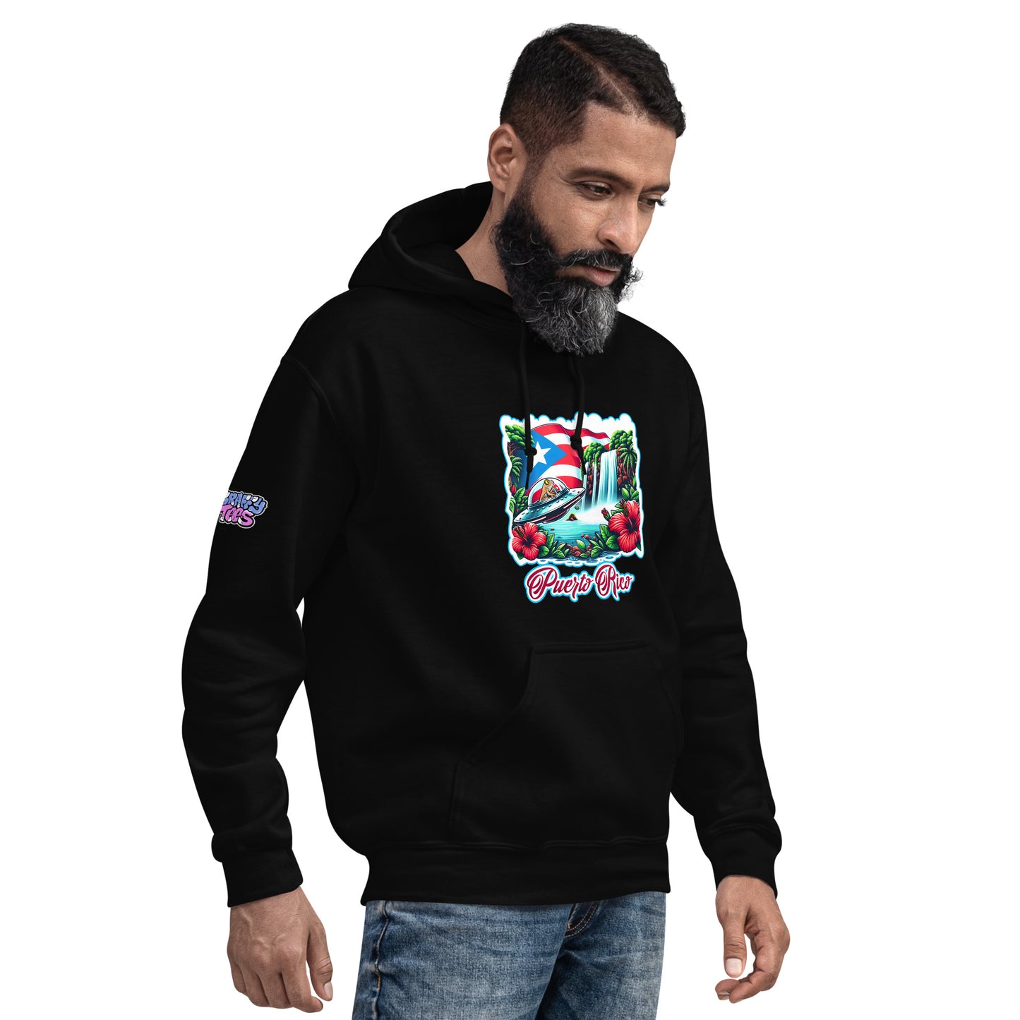 Graffytees Puerto Rico Coqui in UFO Unisex Hoodie