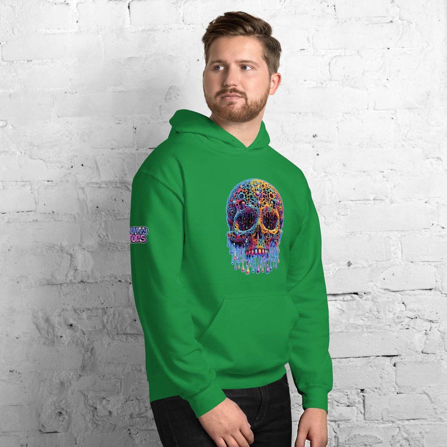 GraffyTees Colorful dripping Skull Unisex Hoodie
