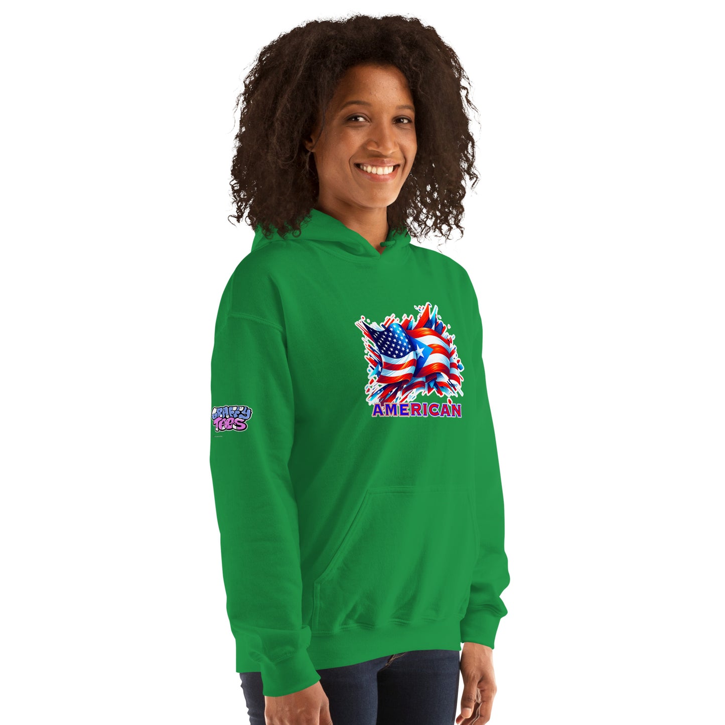 Graffytees AME-RICAN graffiti flags US-PR Unisex Hoodie