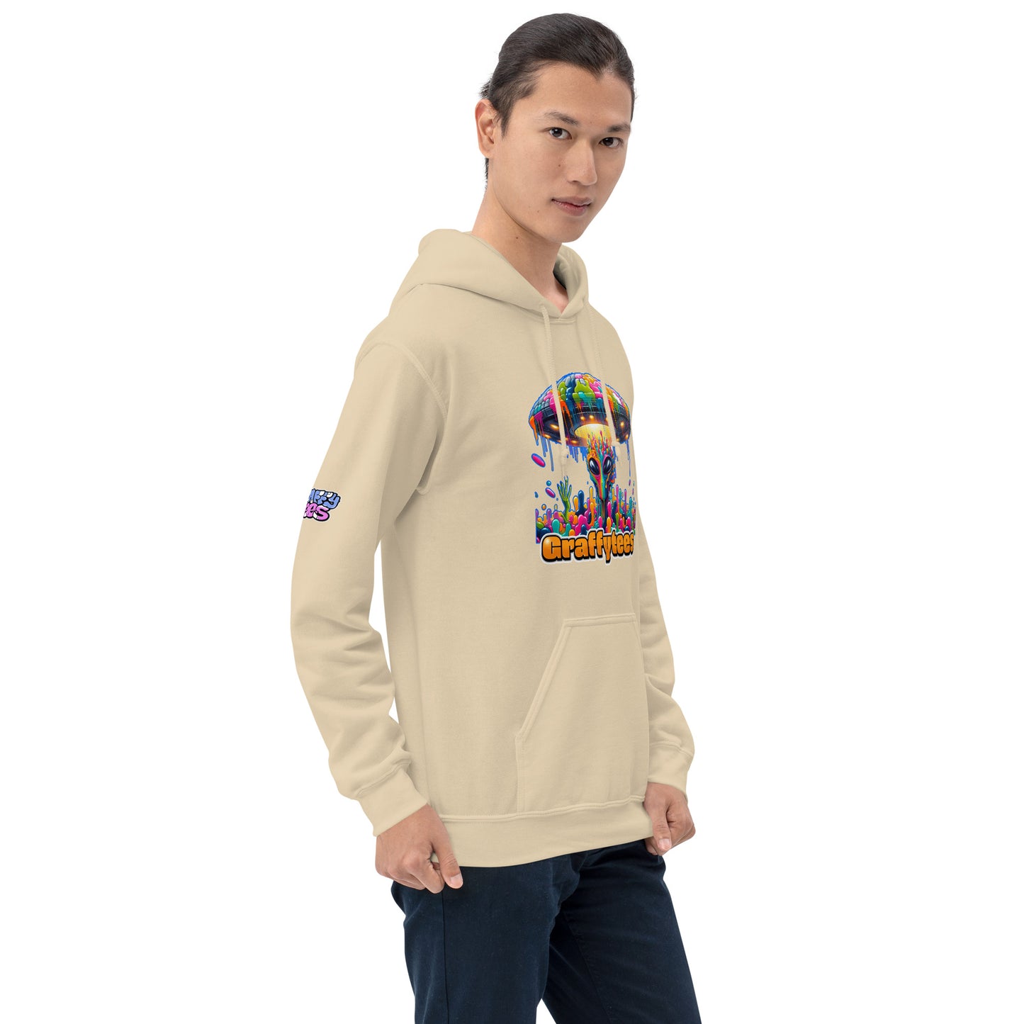 Artful Alienz colorful Alien and UFO Unisex Hoodie