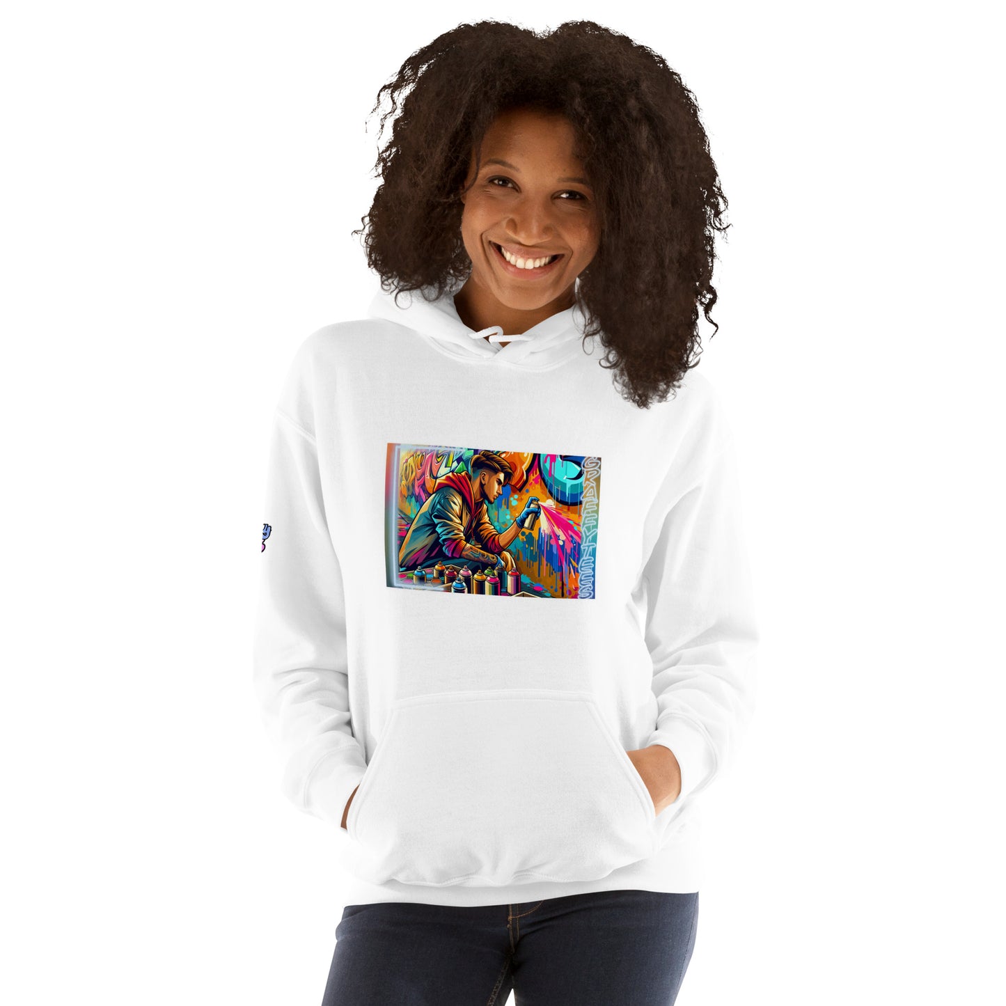 GraffyTees Vandal Artist Creating a Mural Unisex Hoodie