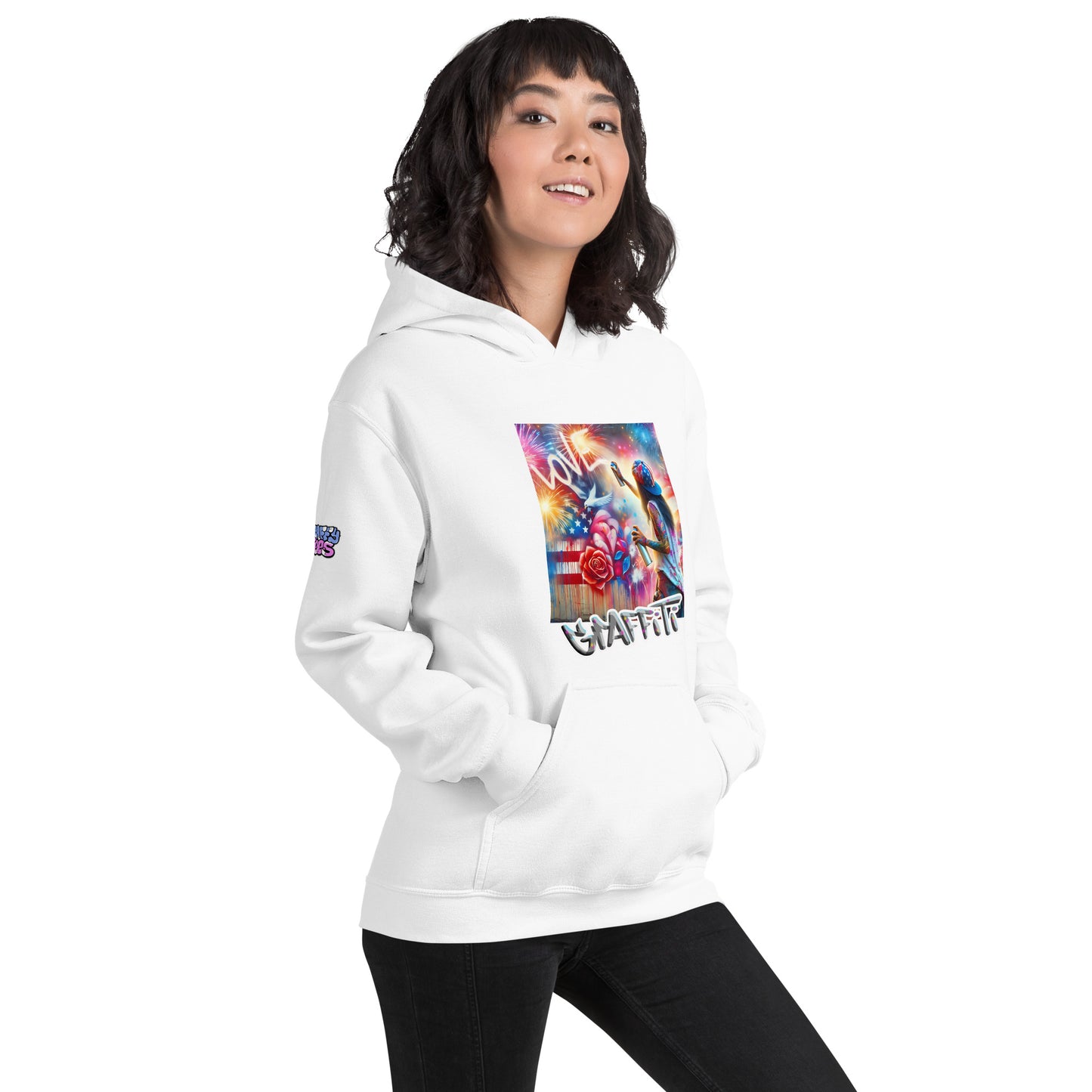 Graffytees Lady Vandal Love Message Unisex Hoodie