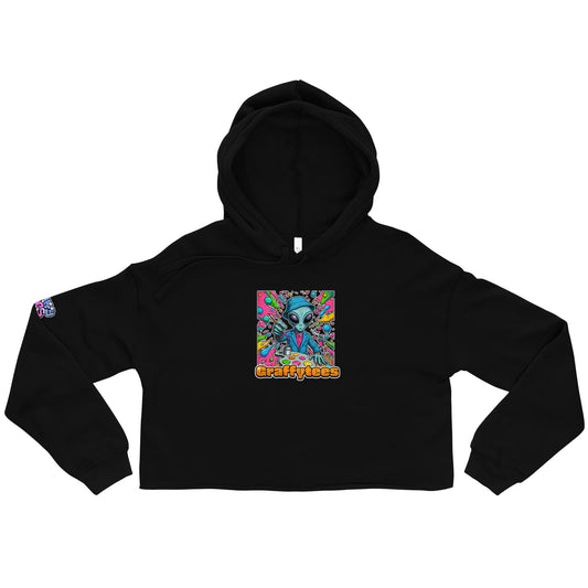 GraffyTees Alien painter W bucket hat Crop Hoodie