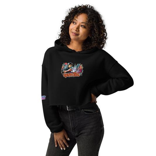 GraffyTees Writer Vandal with Pilot Marker Crop Hoodie