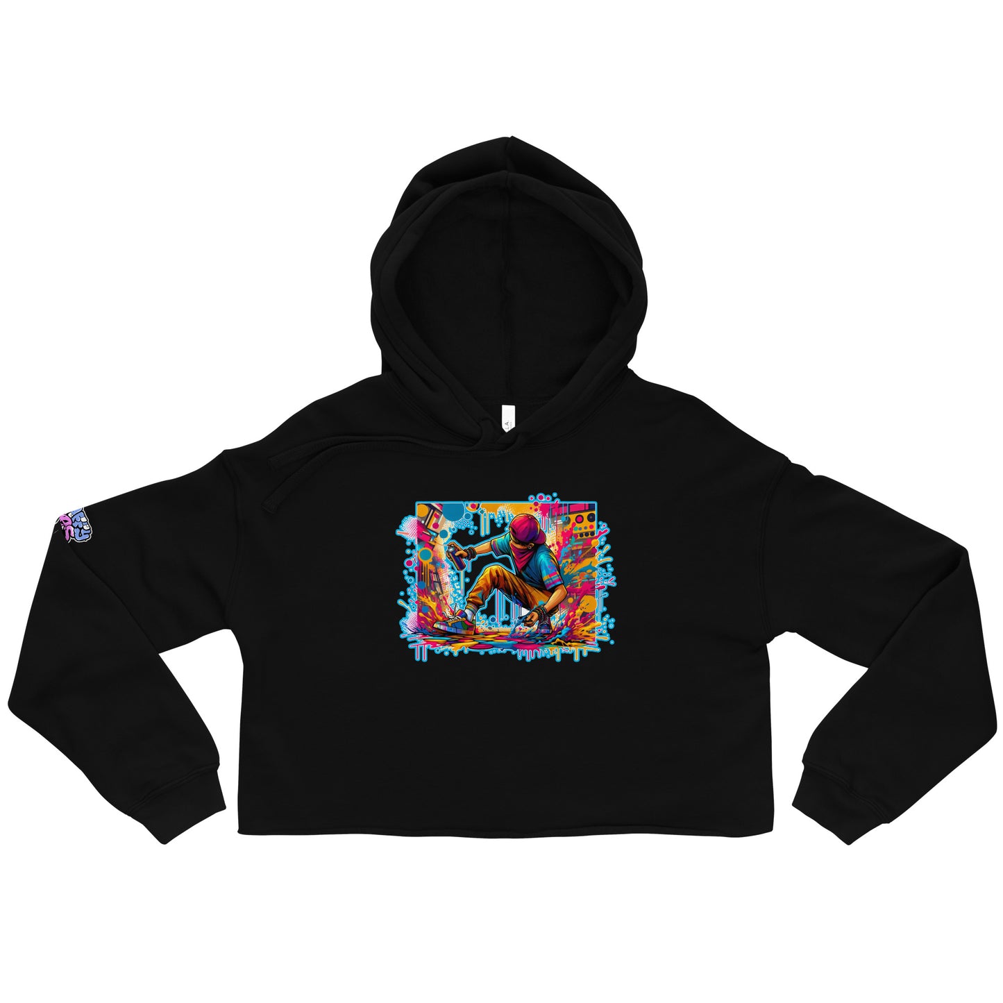 GraffyTees Vandal Artist full Color Crop Hoodie