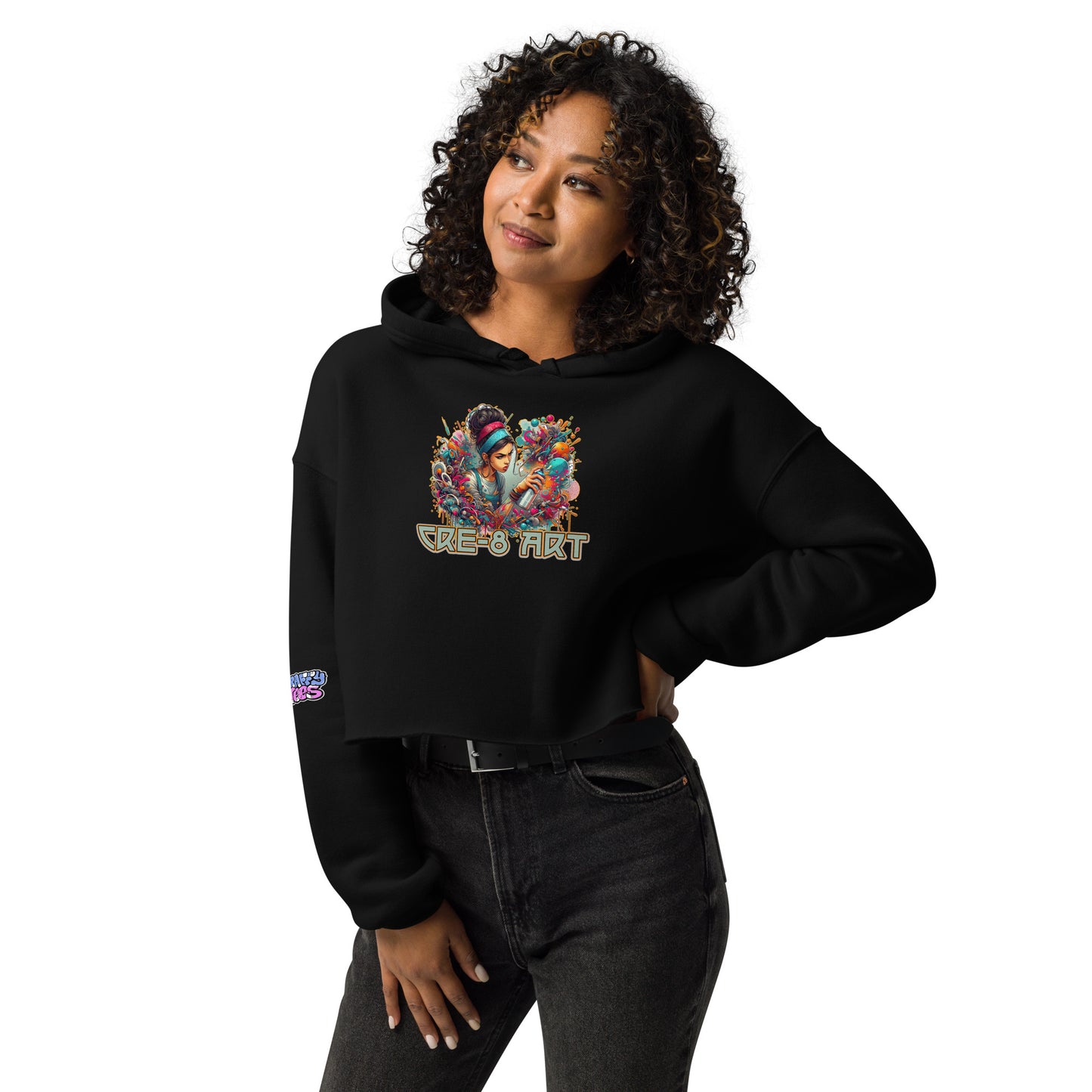 GraffyTees CRE-8 Art Girl Graff Artist Crop Hoodie