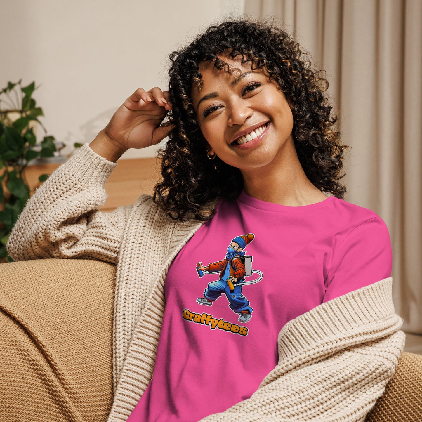 Graffytees graffiti artist action design Women's Relaxed T-Shirt