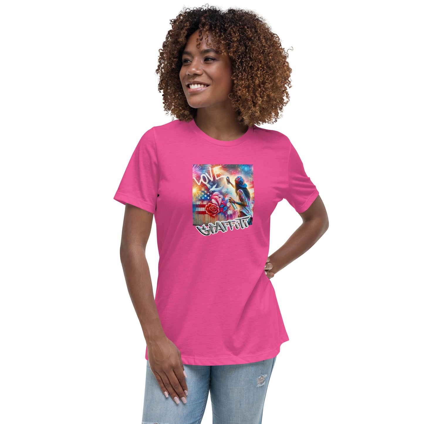 Graffytees Girl Artist graffiti Love message Women's Relaxed T-Shirt