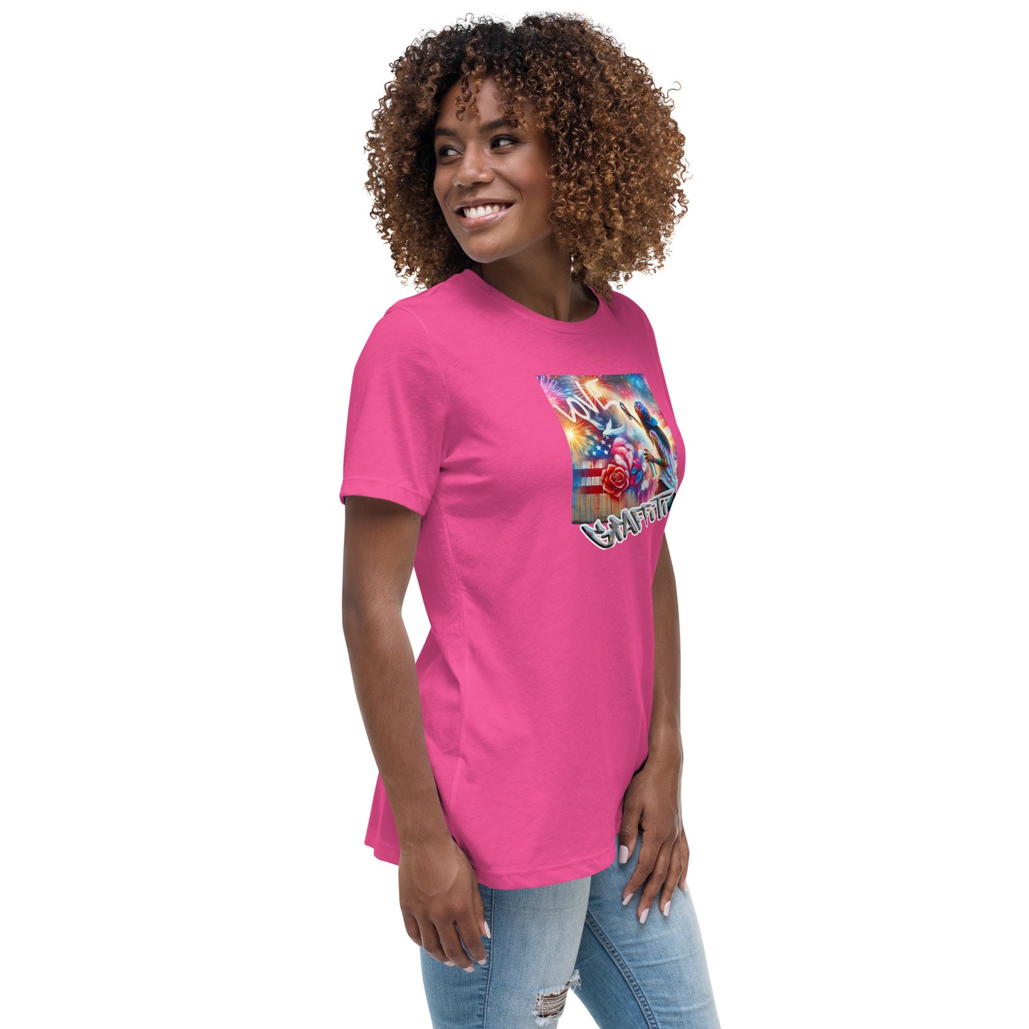 Graffytees Girl Artist graffiti Love message Women's Relaxed T-Shirt