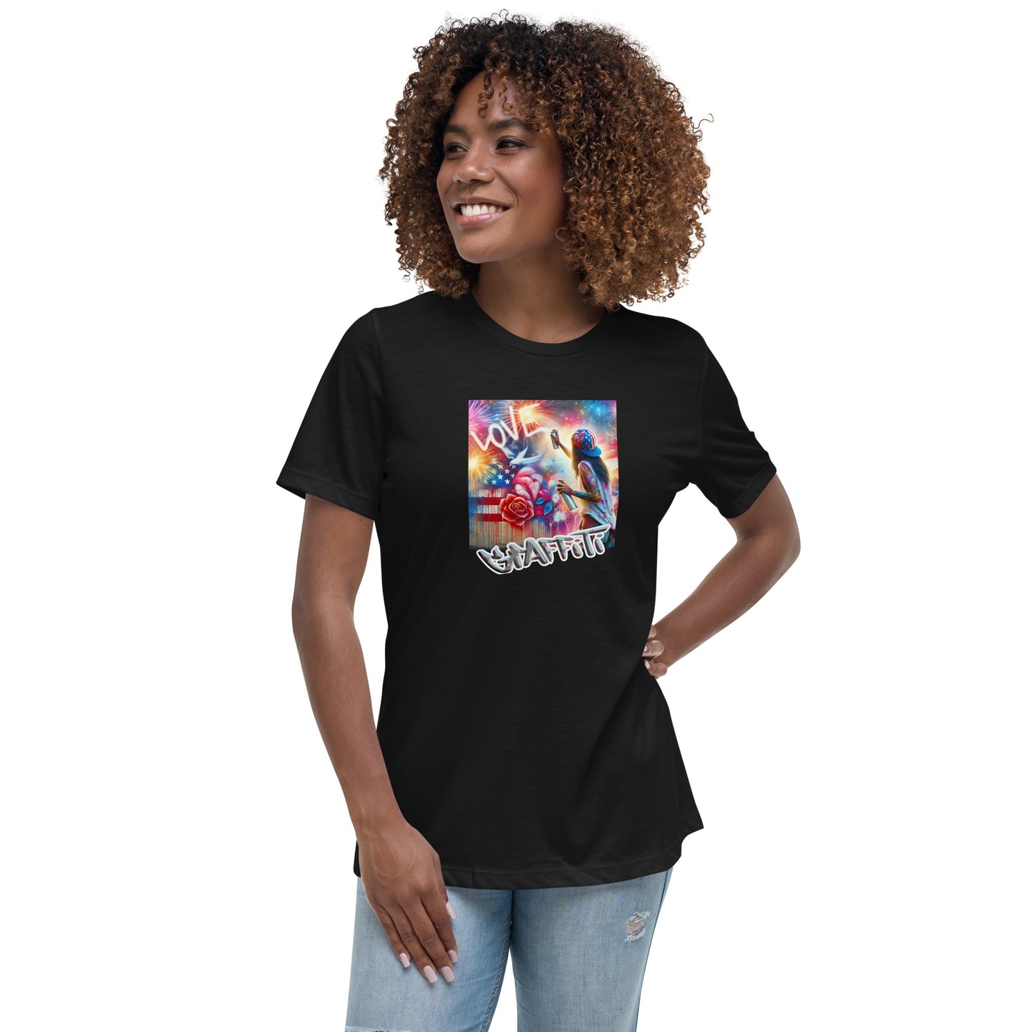 Graffytees Girl Artist graffiti Love message Women's Relaxed T-Shirt