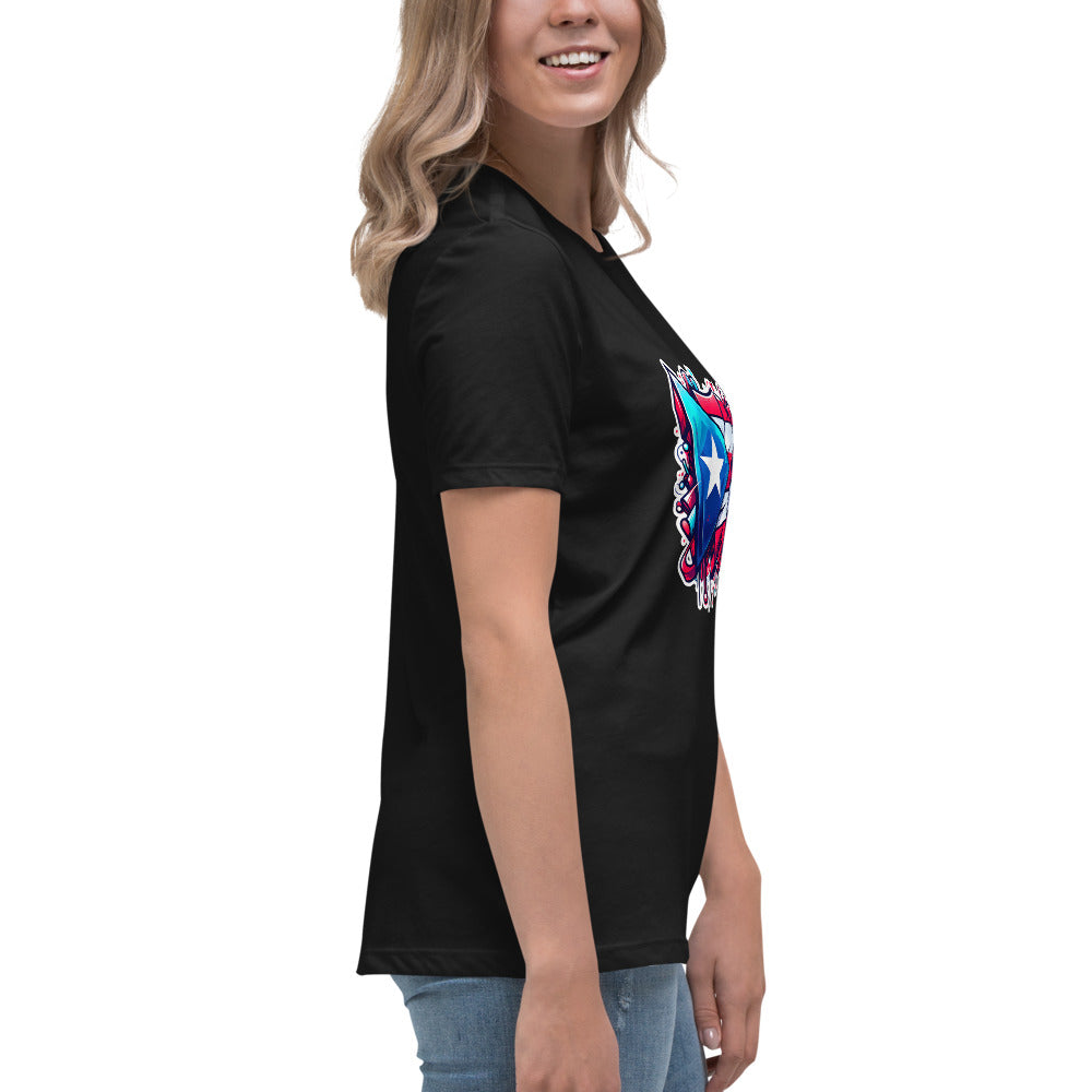 Graffytees graffiti Puerto Rican Flag Women's Relaxed T-Shirt