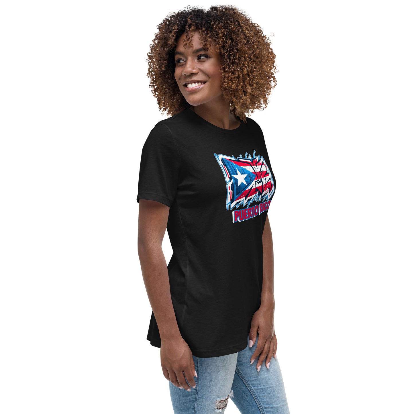Graffytees Puerto Rico Graffiti flag Women's Relaxed T-Shirt
