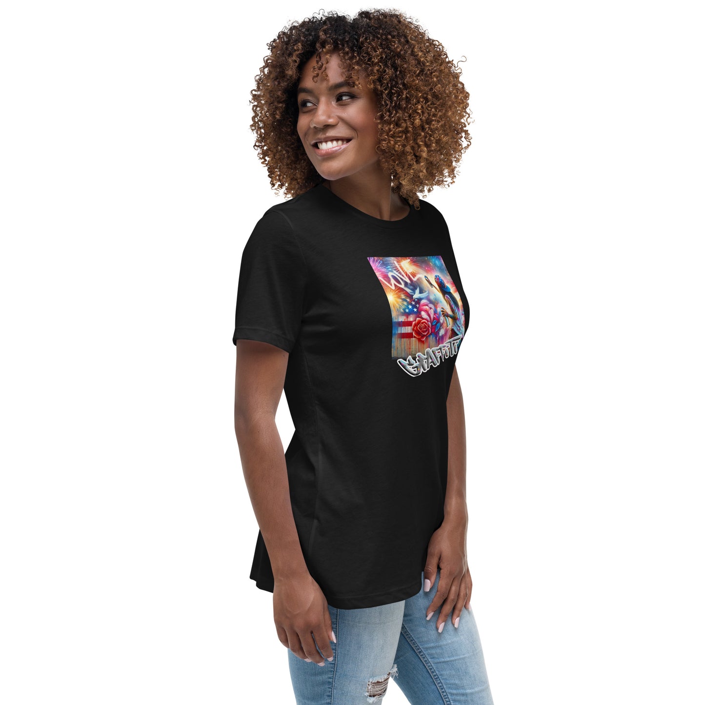 Graffytees Girl Artist graffiti Love message Women's Relaxed T-Shirt