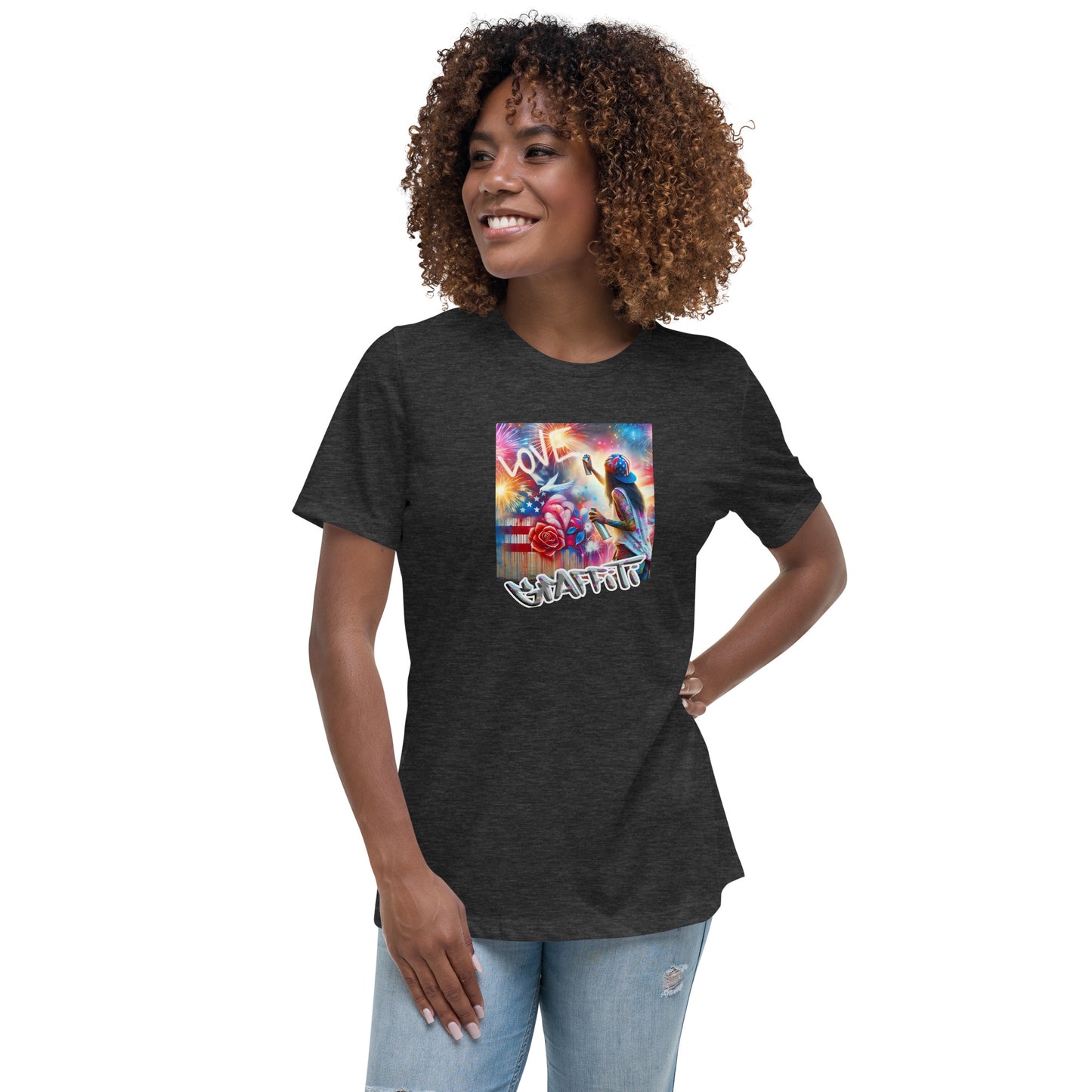 Graffytees Girl Artist graffiti Love message Women's Relaxed T-Shirt