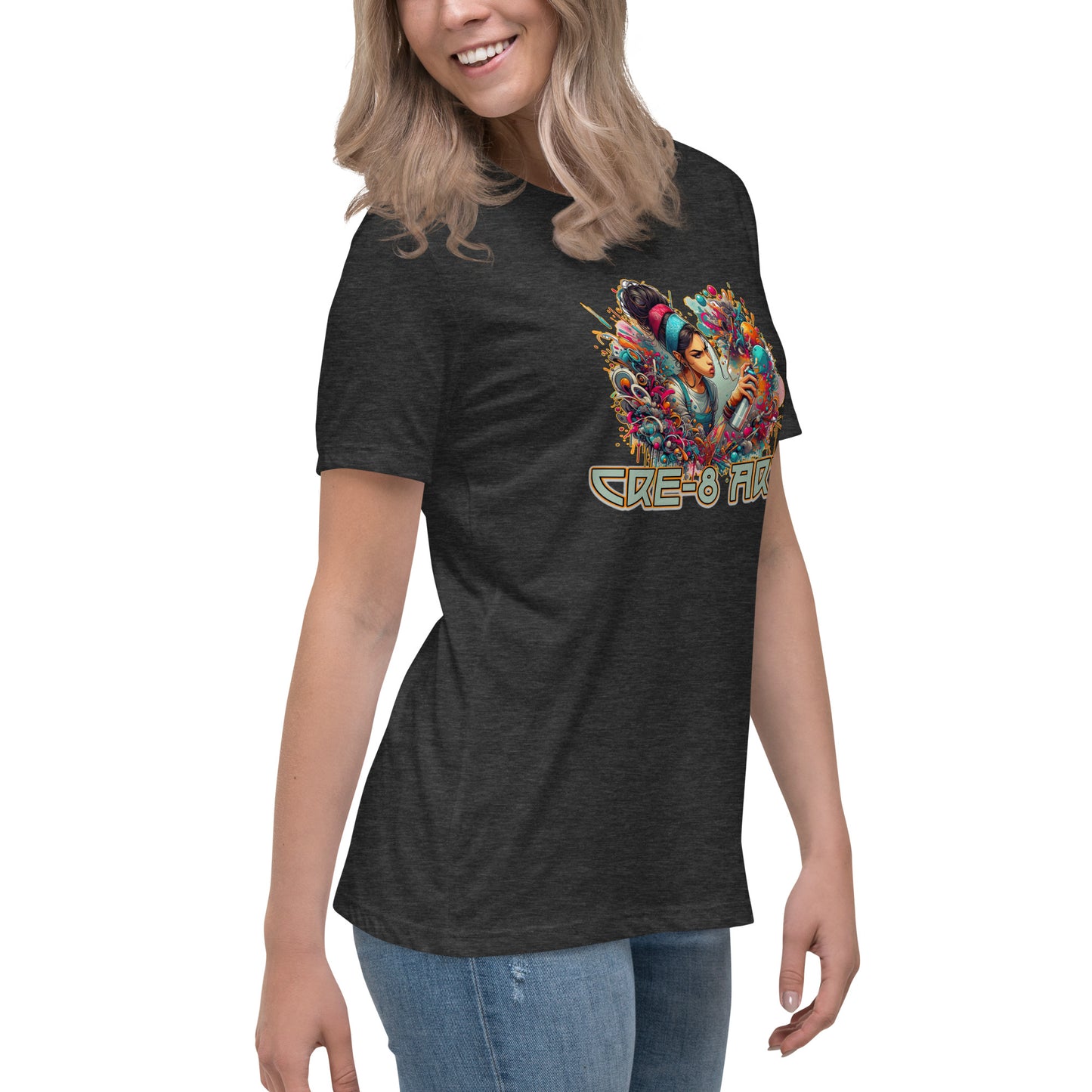 GraffyTees CRE-8 Art girl graph Artist Women's Relaxed T-Shirt