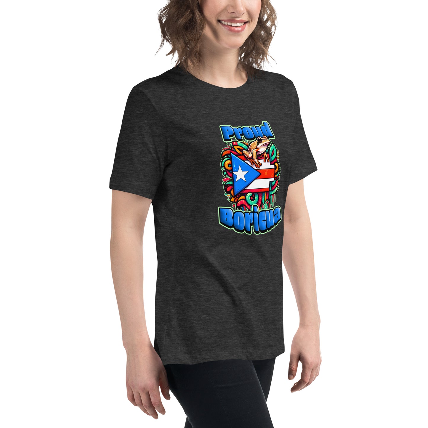 Graffytees Proud Boricua Women's Relaxed T-Shirt
