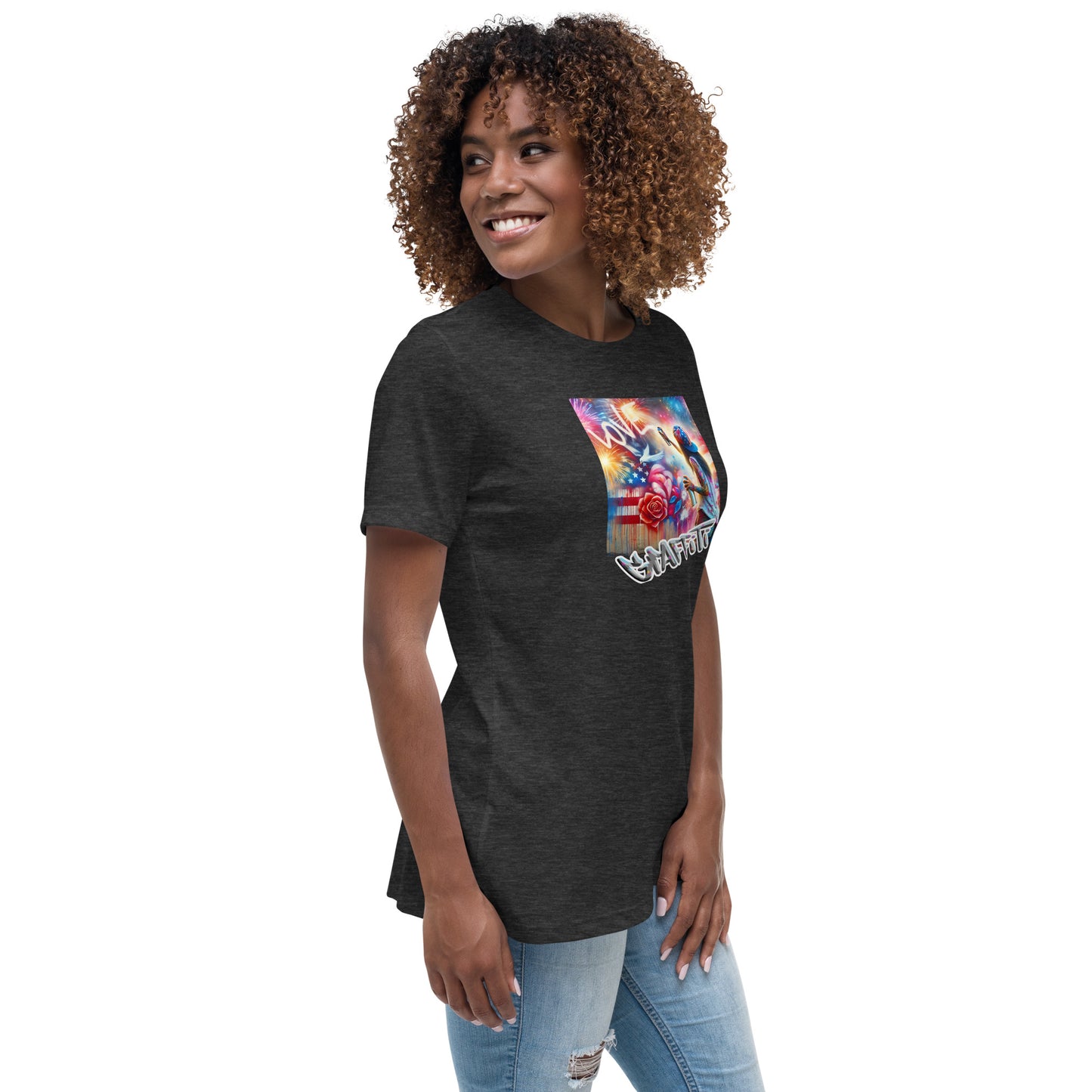 Graffytees Girl Artist graffiti Love message Women's Relaxed T-Shirt