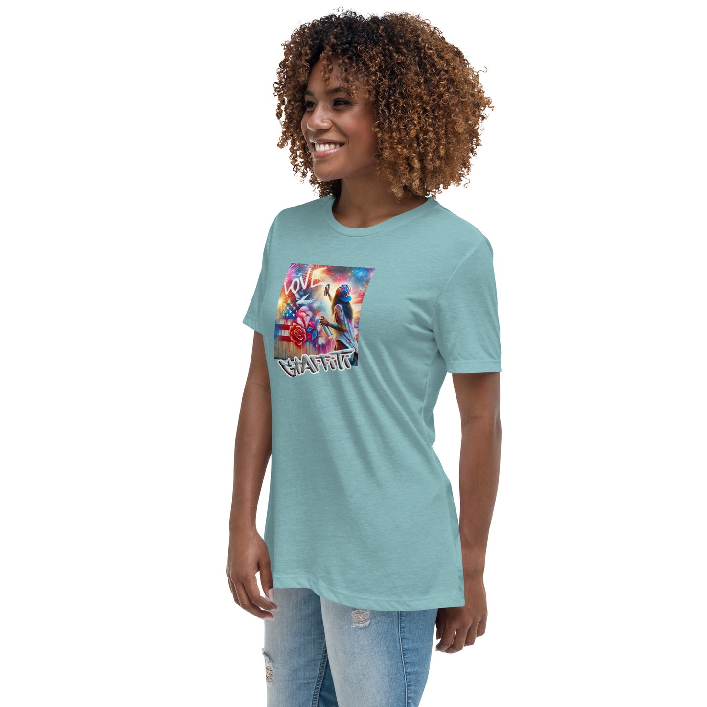 Graffytees Girl Artist graffiti Love message Women's Relaxed T-Shirt