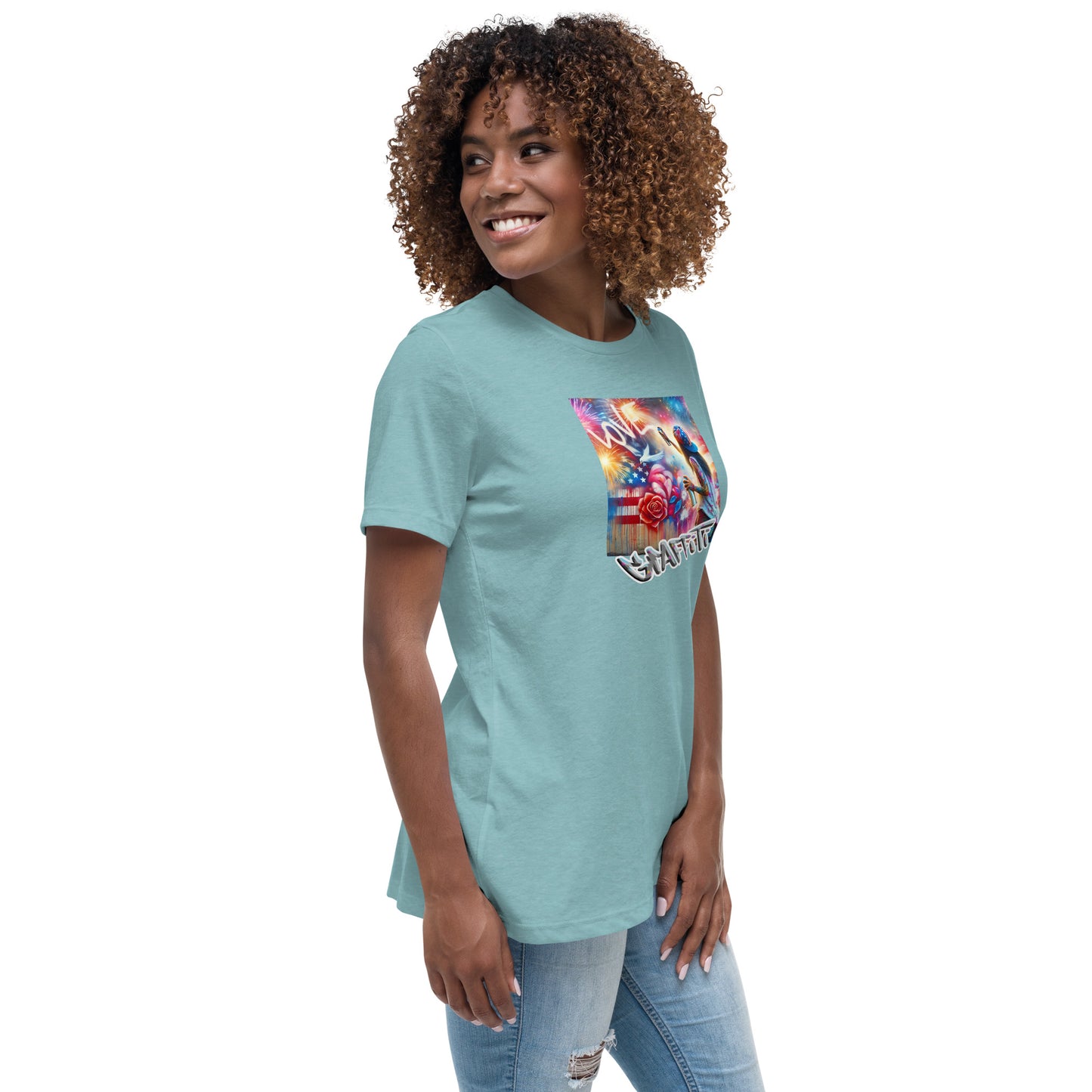 Graffytees Girl Artist graffiti Love message Women's Relaxed T-Shirt