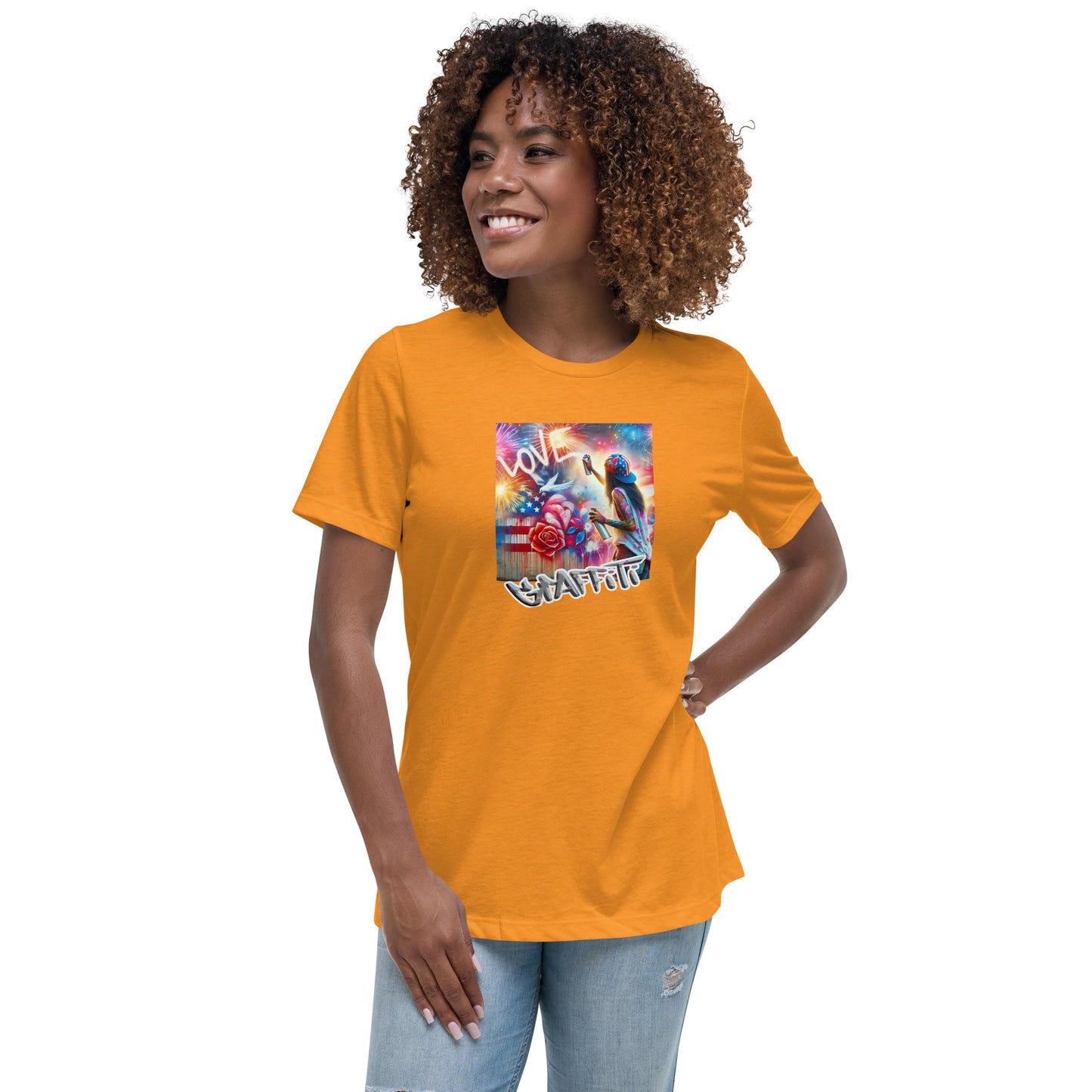 Graffytees Girl Artist graffiti Love message Women's Relaxed T-Shirt