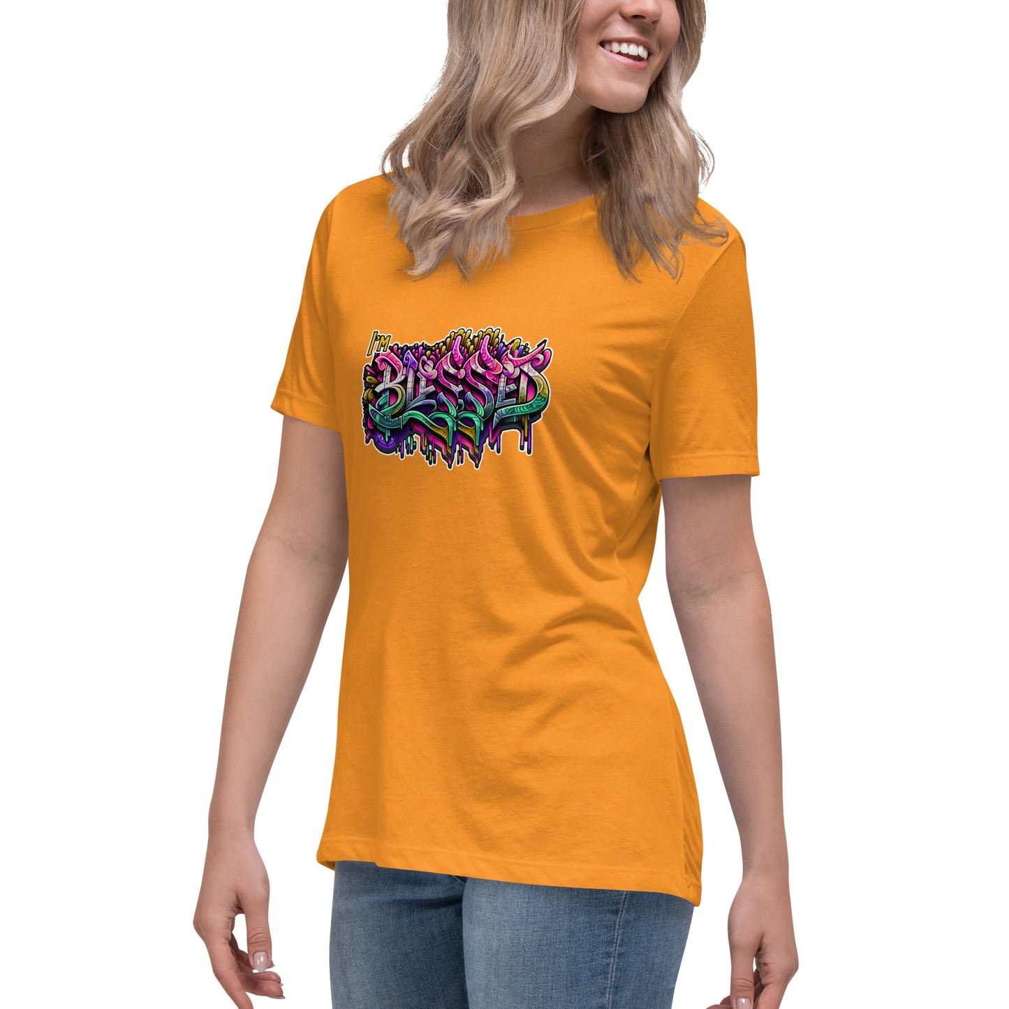 Graffytees Blessed Graffiti design Women's Relaxed T-Shirt
