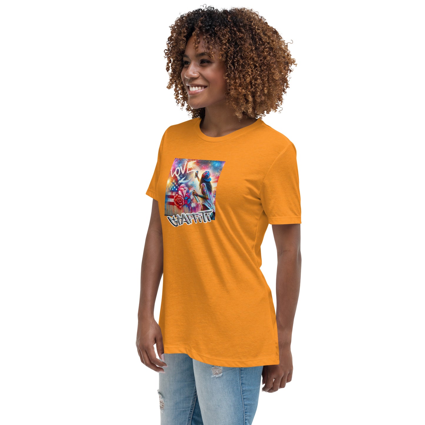 Graffytees Girl Artist graffiti Love message Women's Relaxed T-Shirt