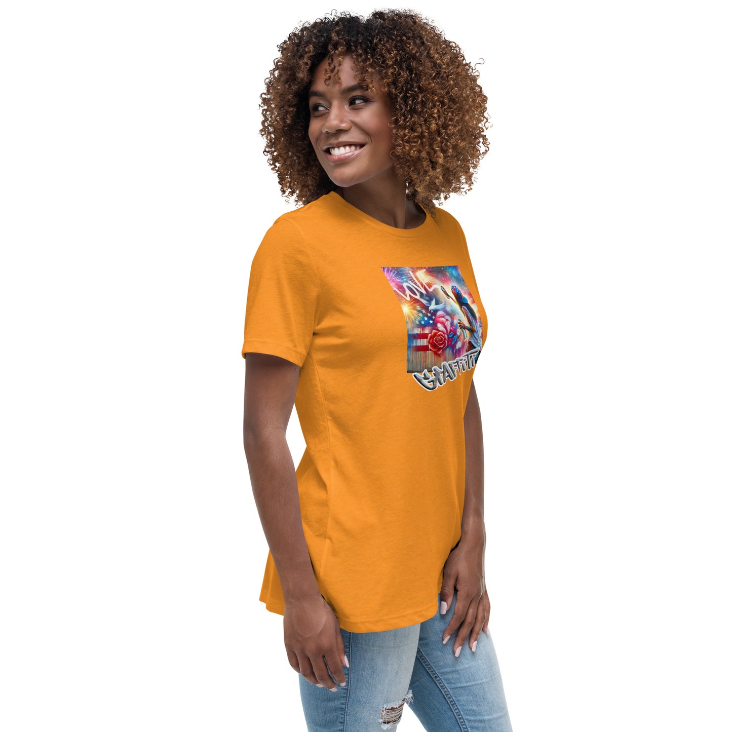 Graffytees Girl Artist graffiti Love message Women's Relaxed T-Shirt