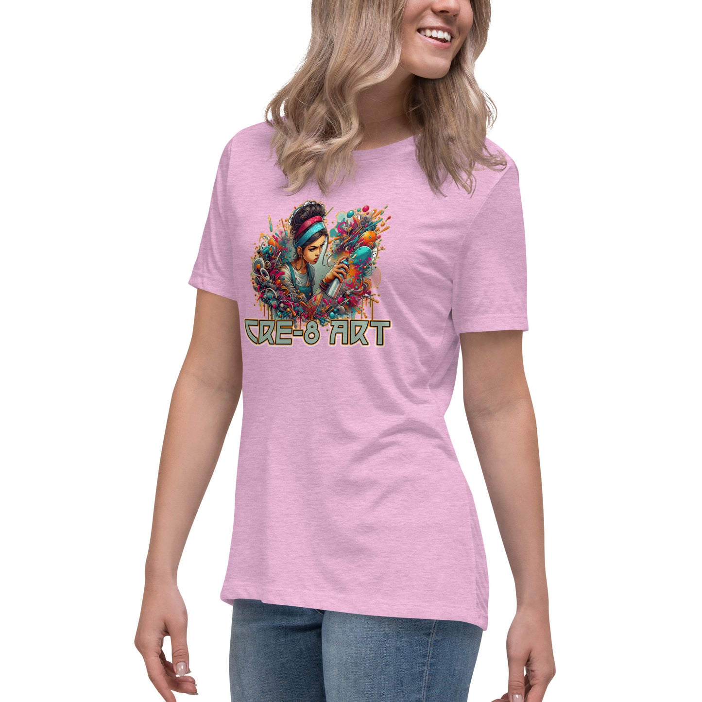 GraffyTees CRE-8 Art girl graph Artist Women's Relaxed T-Shirt
