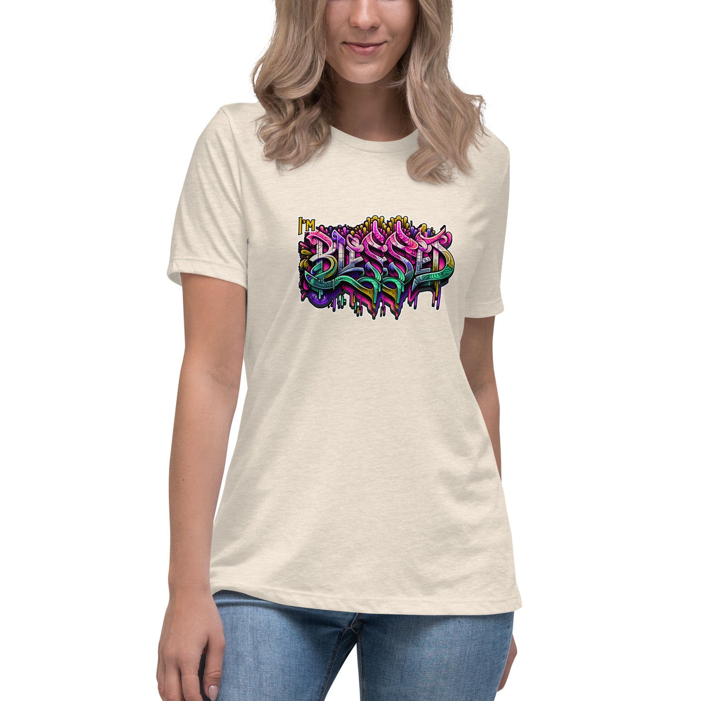 Graffytees Blessed Graffiti design Women's Relaxed T-Shirt