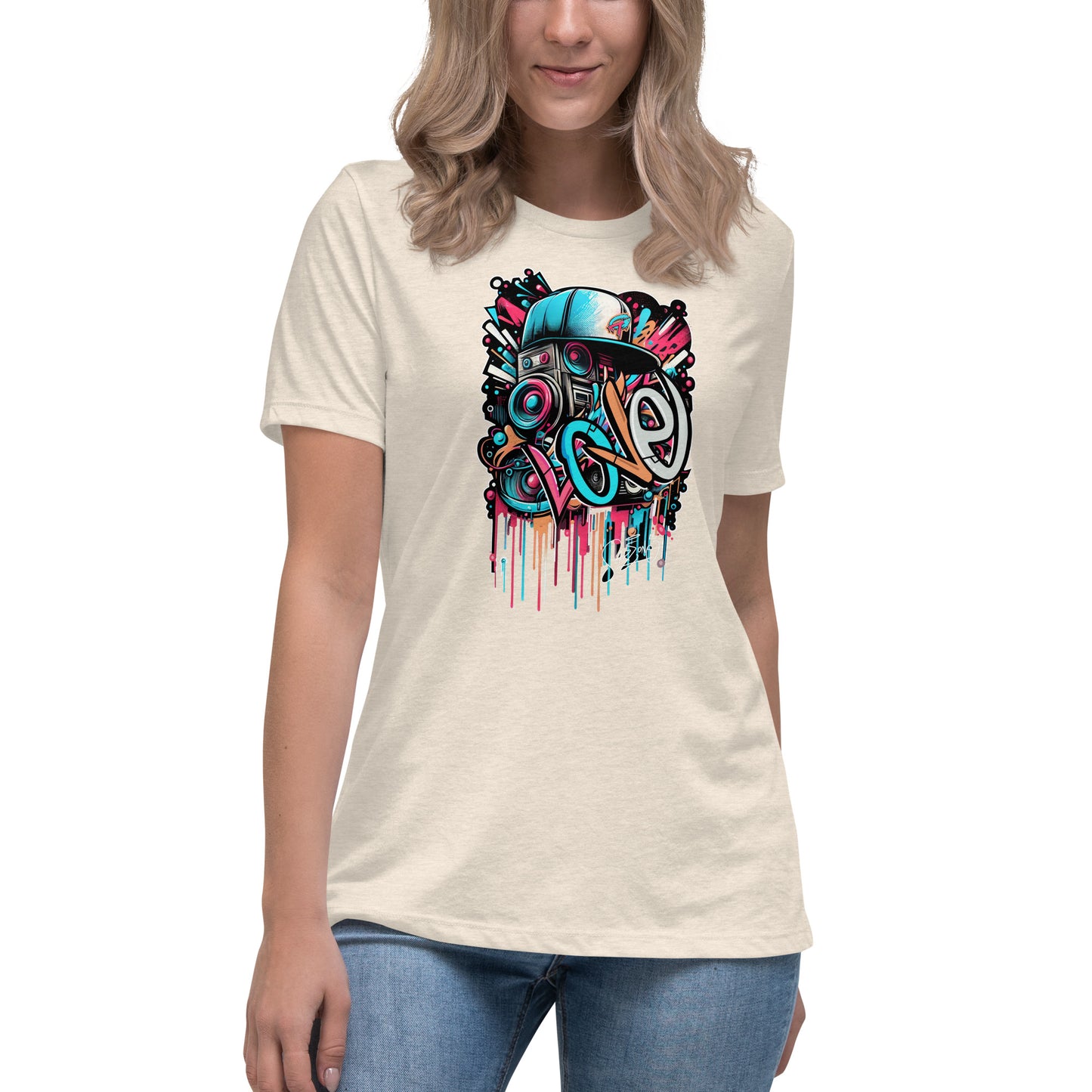 Graffytees Loud Love Graffiti design Women's Relaxed T-Shirt