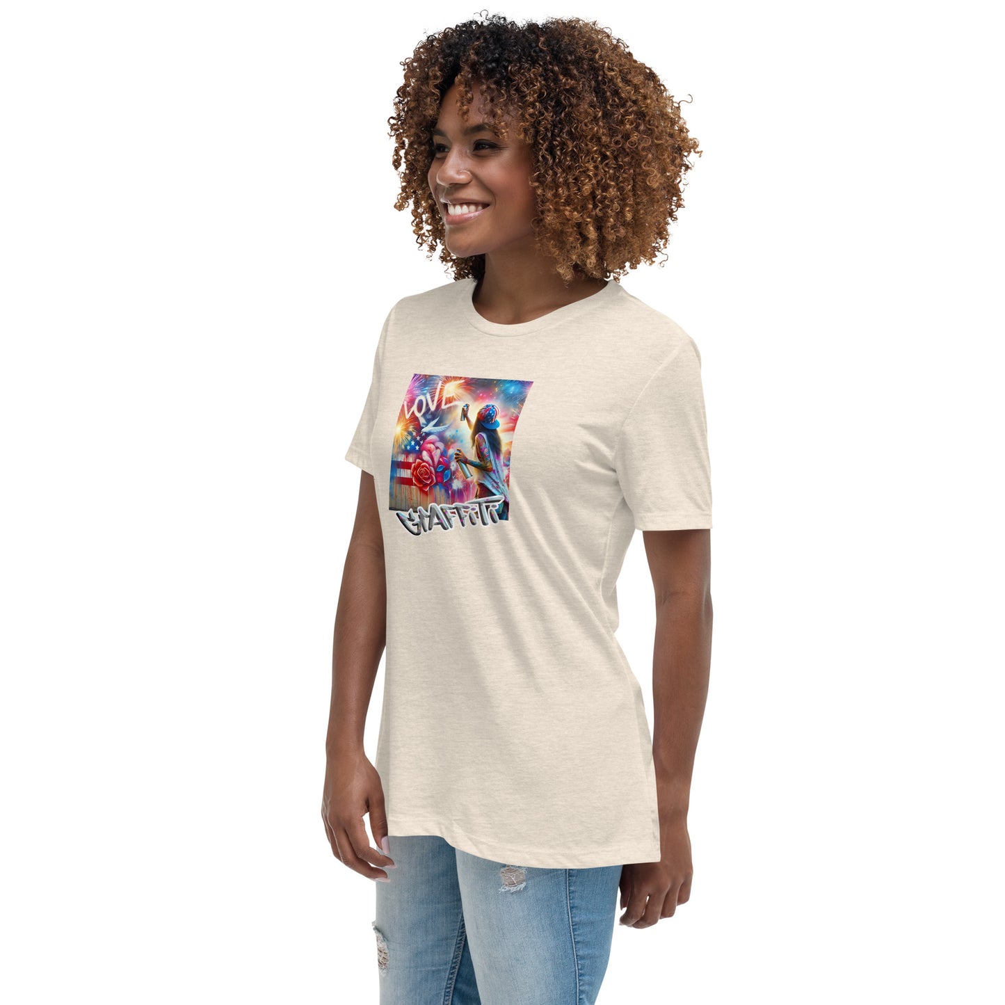 Graffytees Girl Artist graffiti Love message Women's Relaxed T-Shirt