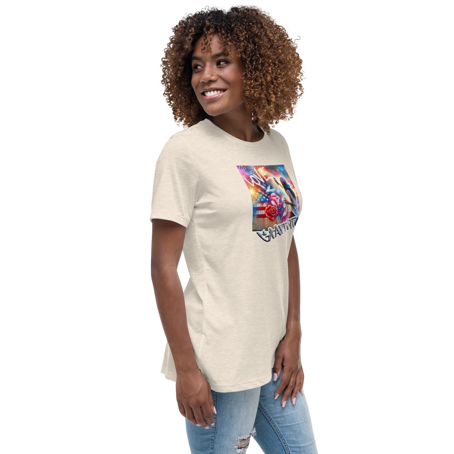 Graffytees Girl Artist graffiti Love message Women's Relaxed T-Shirt