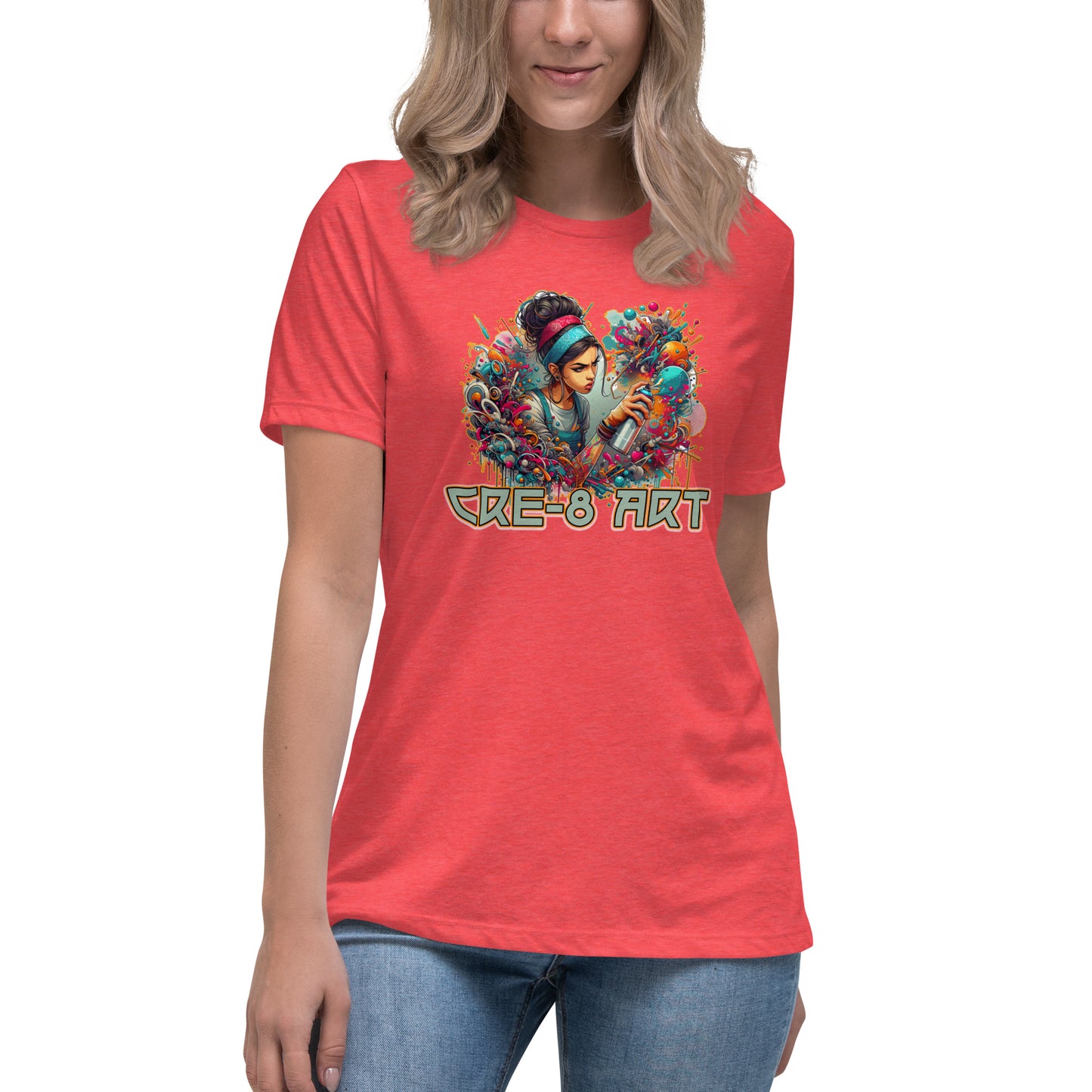 GraffyTees CRE-8 Art girl graph Artist Women's Relaxed T-Shirt