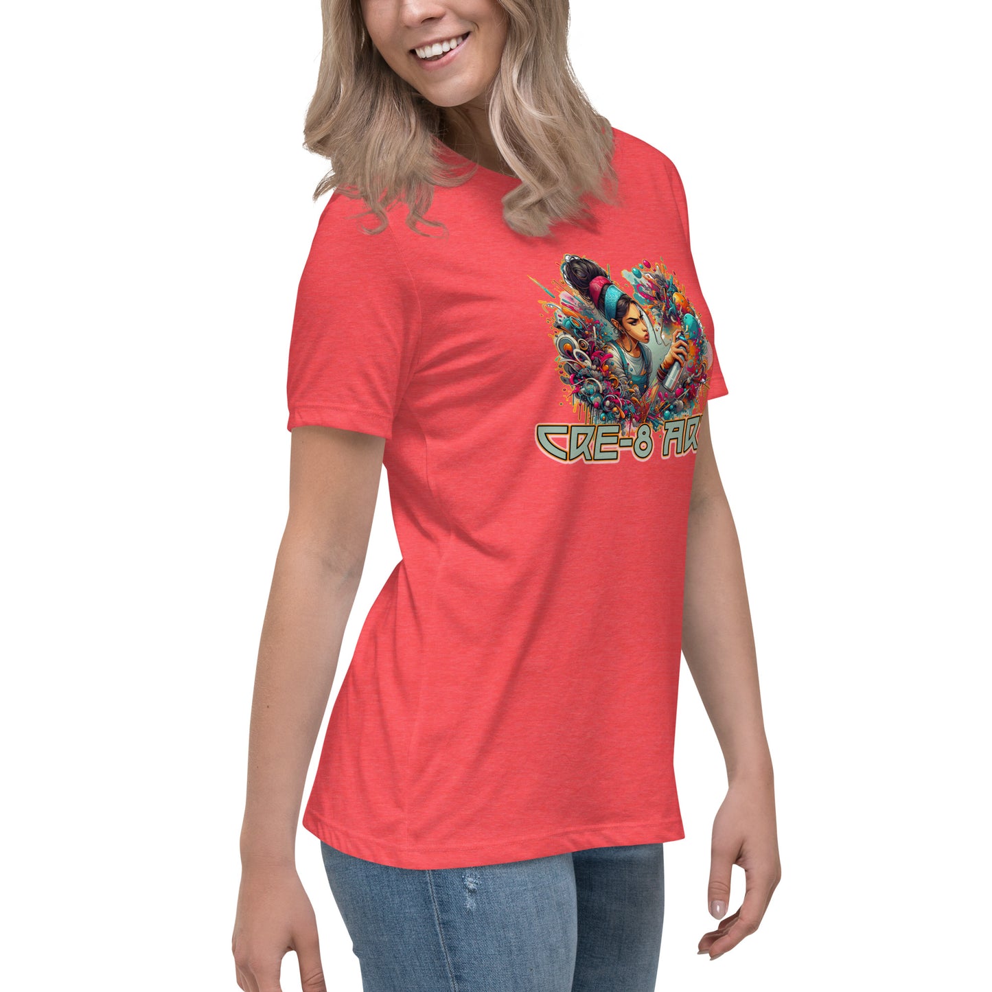 GraffyTees CRE-8 Art girl graph Artist Women's Relaxed T-Shirt