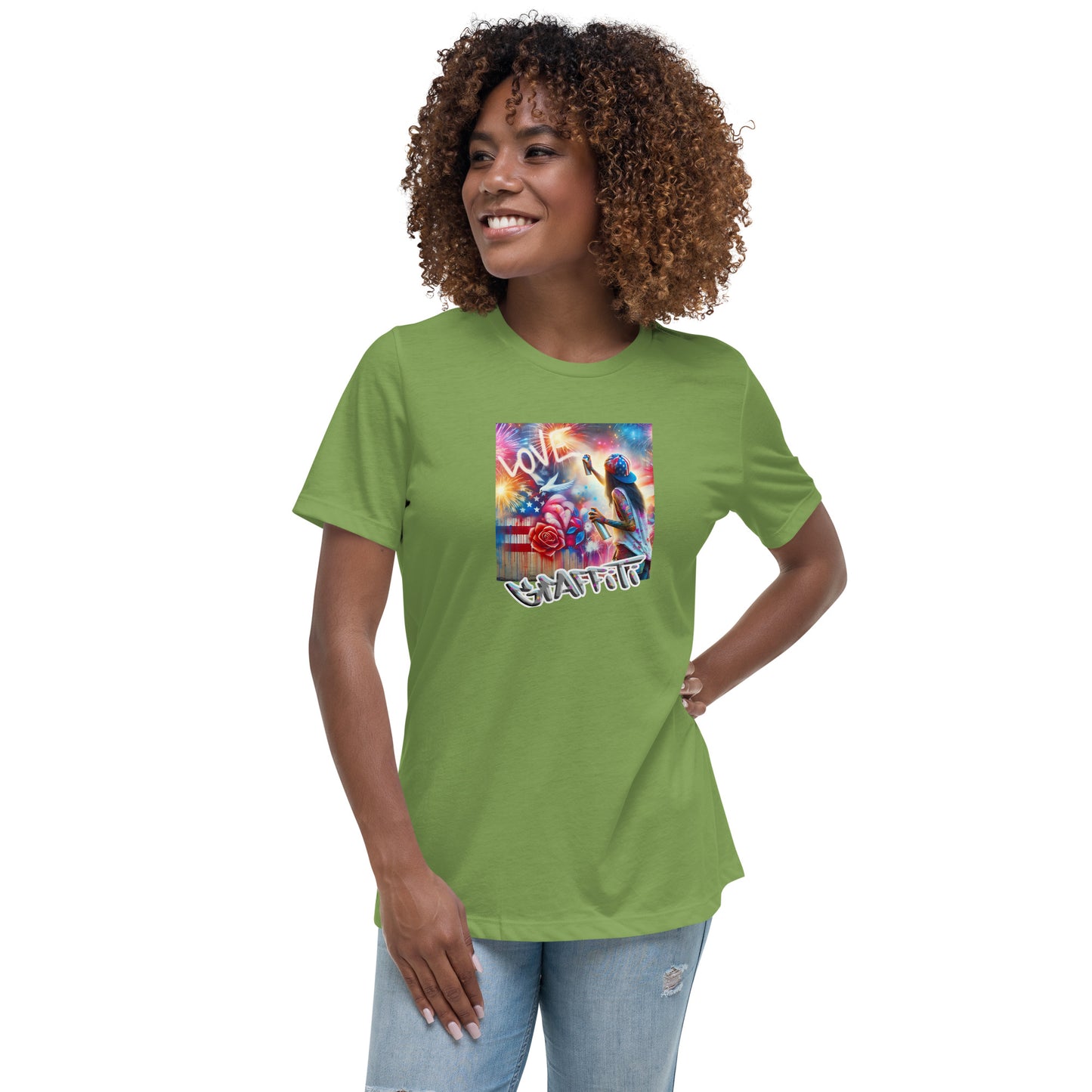 Graffytees Girl Artist graffiti Love message Women's Relaxed T-Shirt
