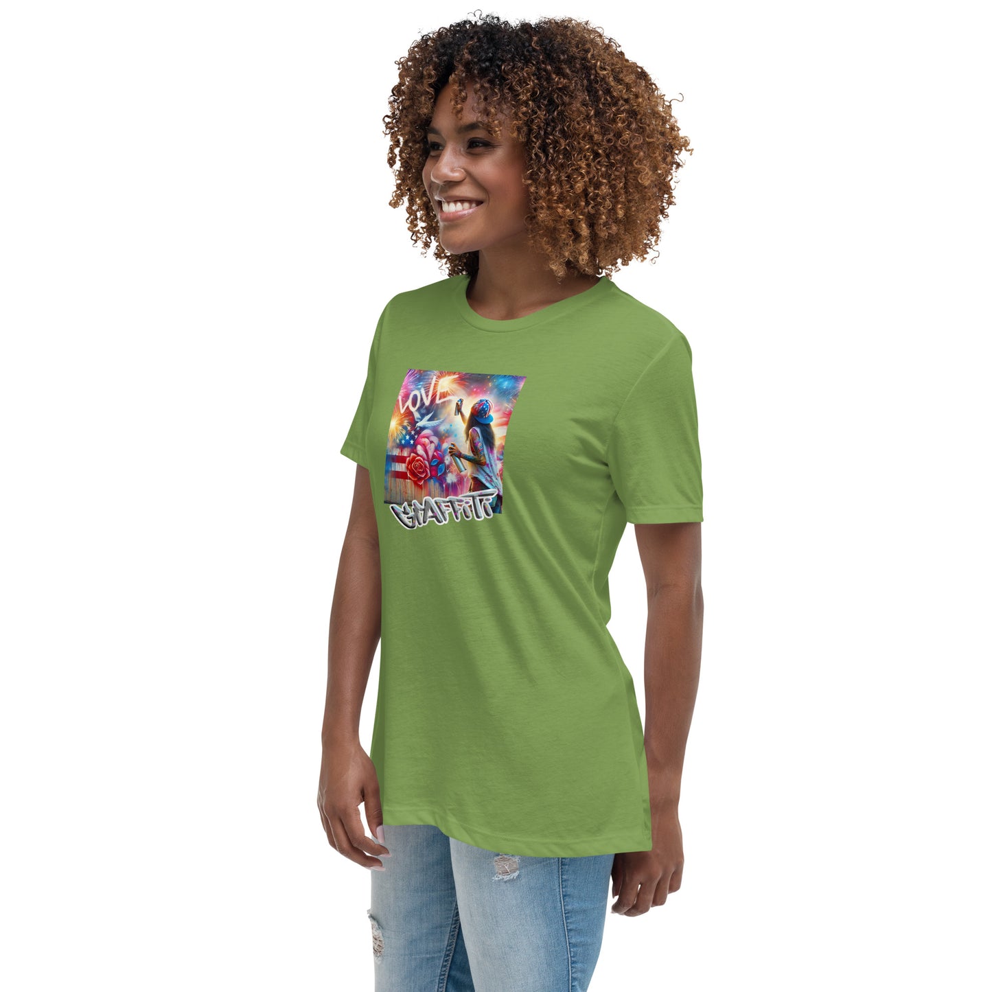 Graffytees Girl Artist graffiti Love message Women's Relaxed T-Shirt