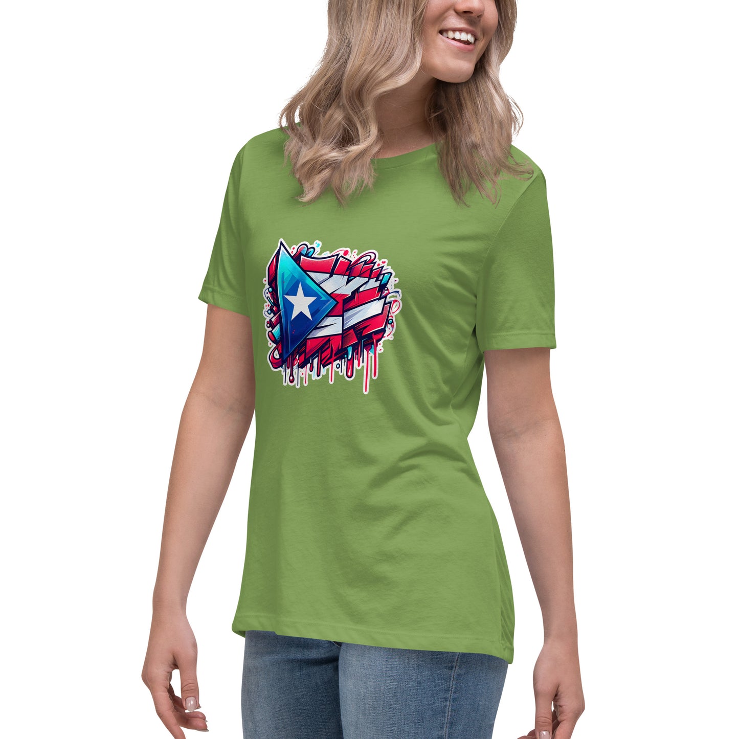 Graffytees graffiti Puerto Rican Flag Women's Relaxed T-Shirt