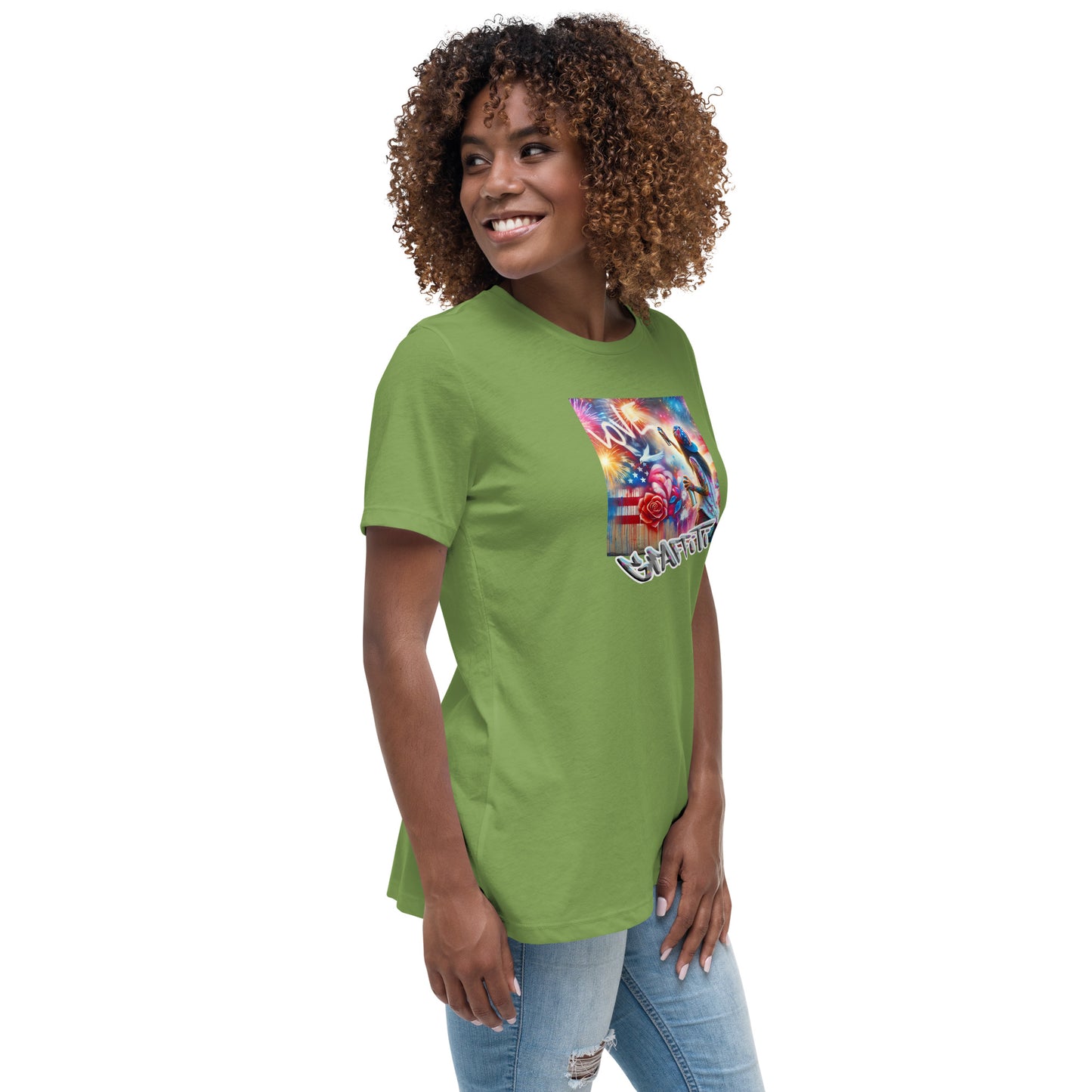 Graffytees Girl Artist graffiti Love message Women's Relaxed T-Shirt