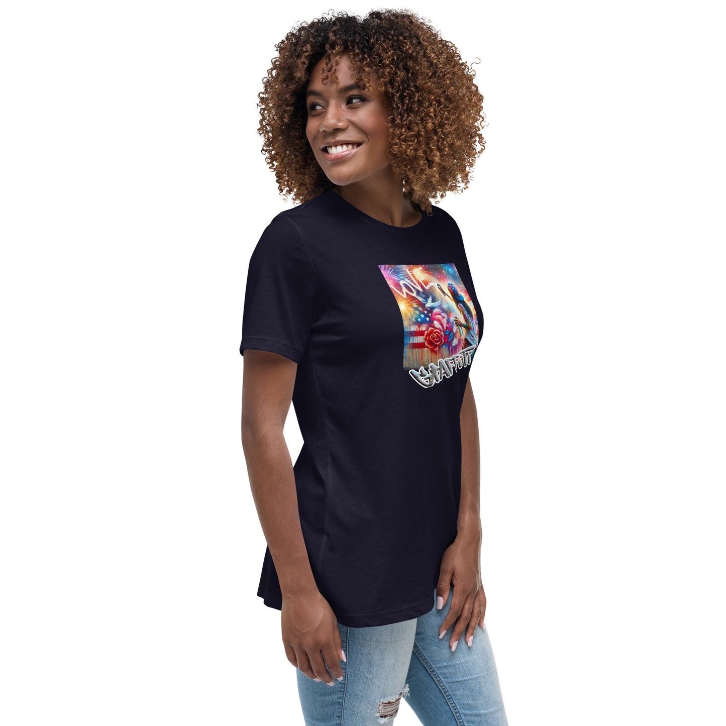 Graffytees Girl Artist graffiti Love message Women's Relaxed T-Shirt