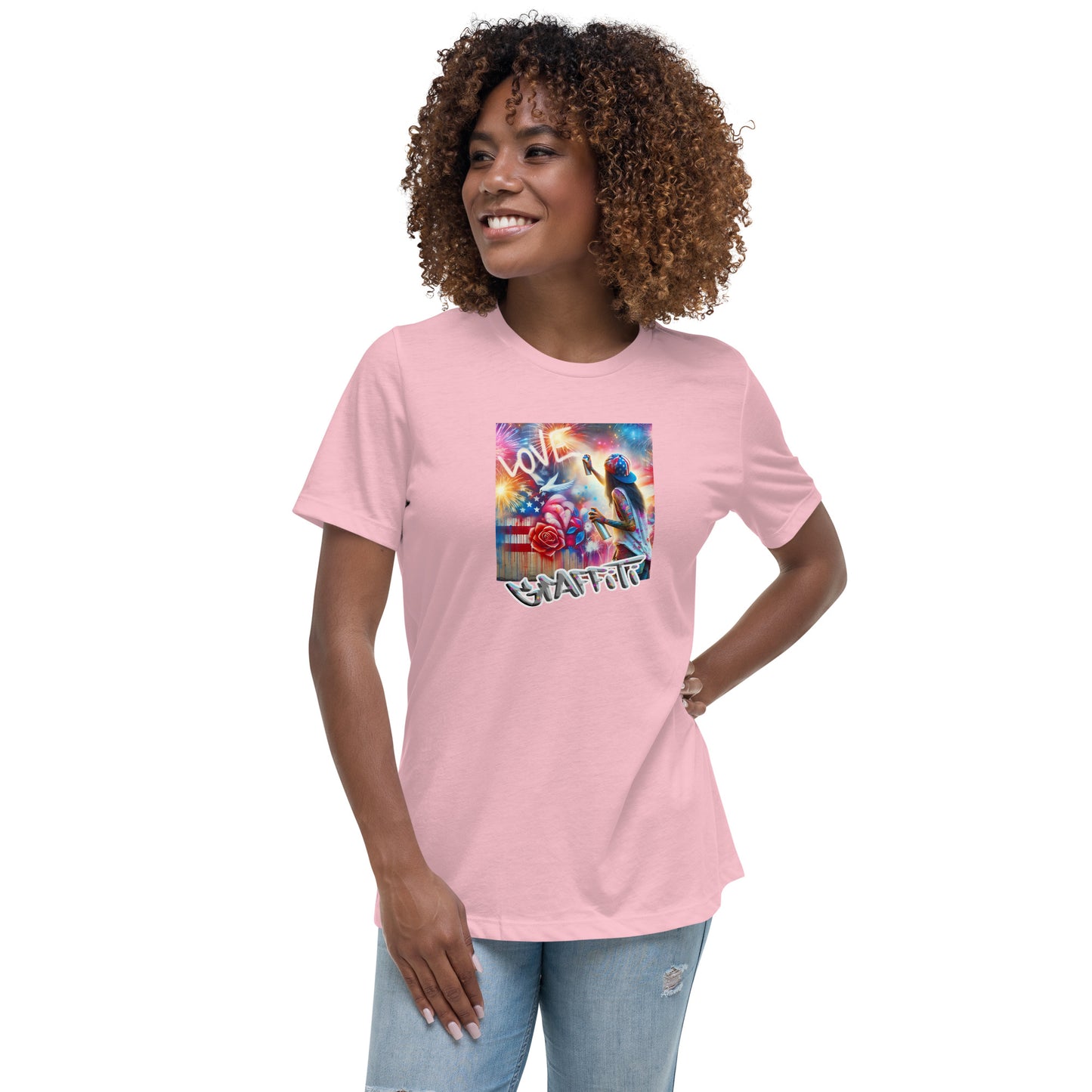 Graffytees Girl Artist graffiti Love message Women's Relaxed T-Shirt