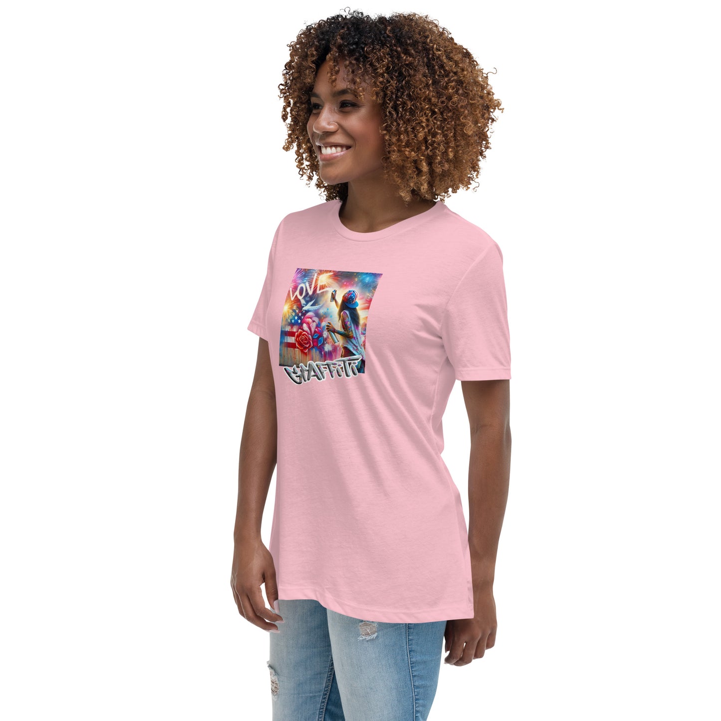 Graffytees Girl Artist graffiti Love message Women's Relaxed T-Shirt