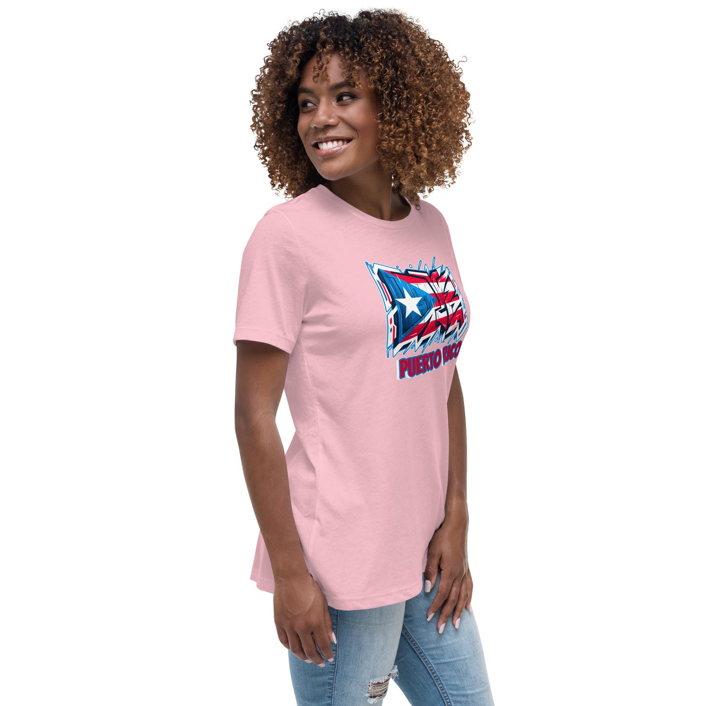 Graffytees Puerto Rico Graffiti flag Women's Relaxed T-Shirt