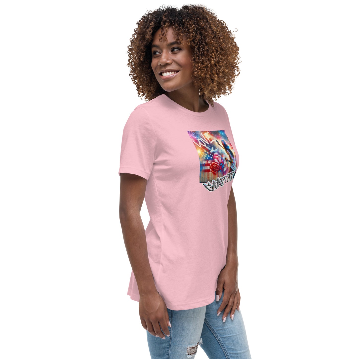 Graffytees Girl Artist graffiti Love message Women's Relaxed T-Shirt