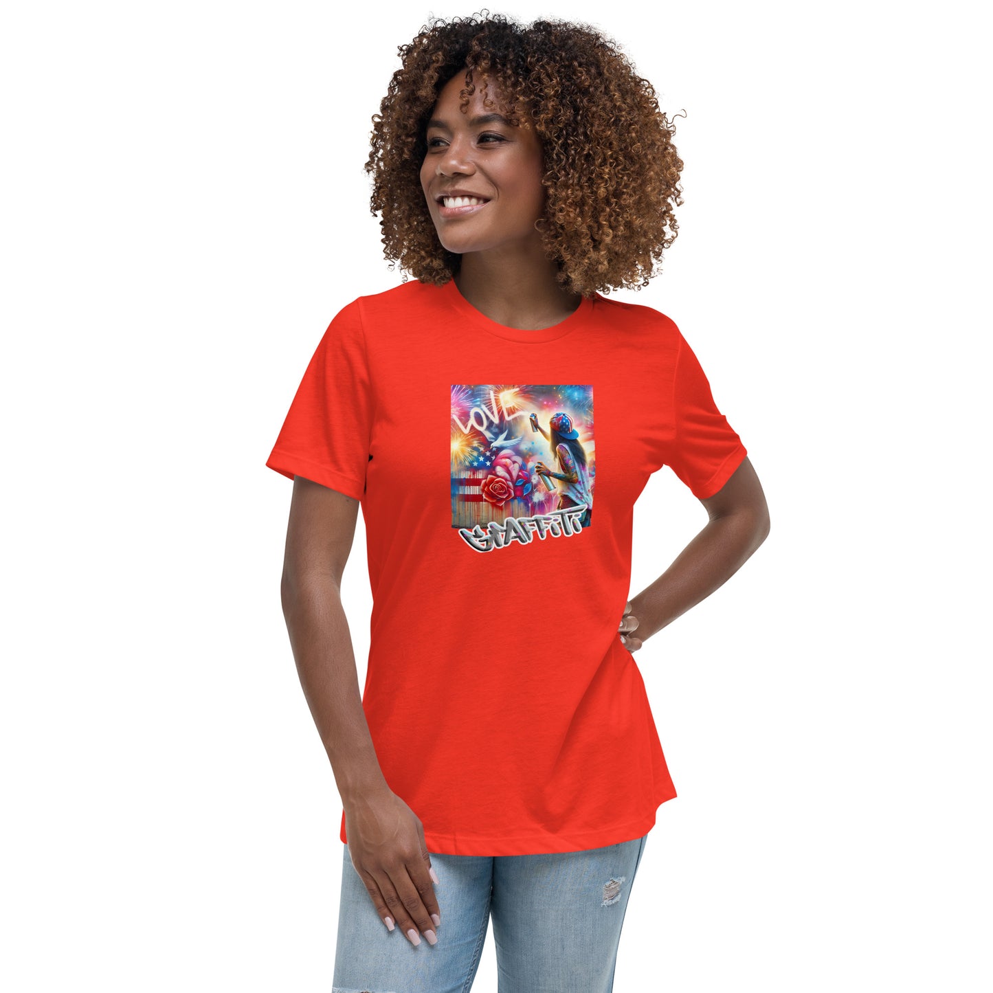 Graffytees Girl Artist graffiti Love message Women's Relaxed T-Shirt